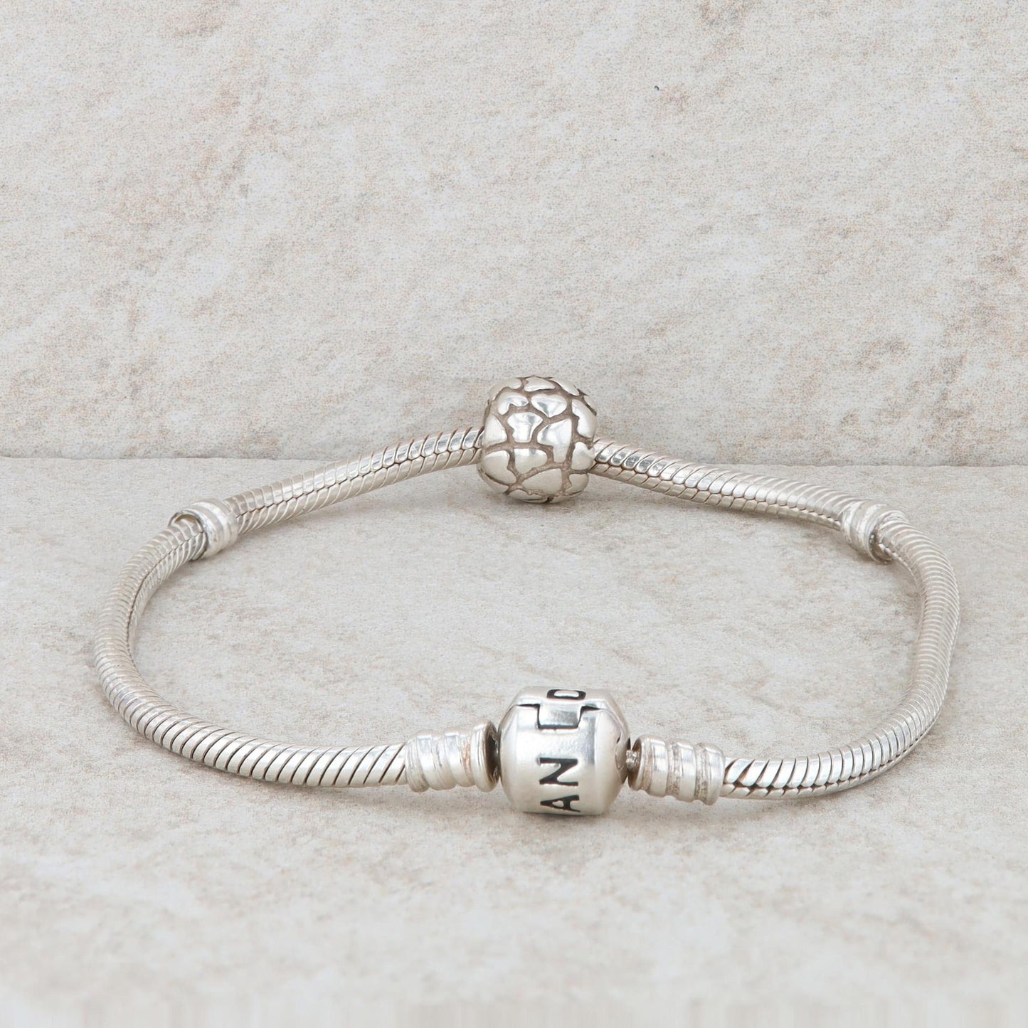 Sterling Silver Pandora Moments Snake Chain Charm Bracelet