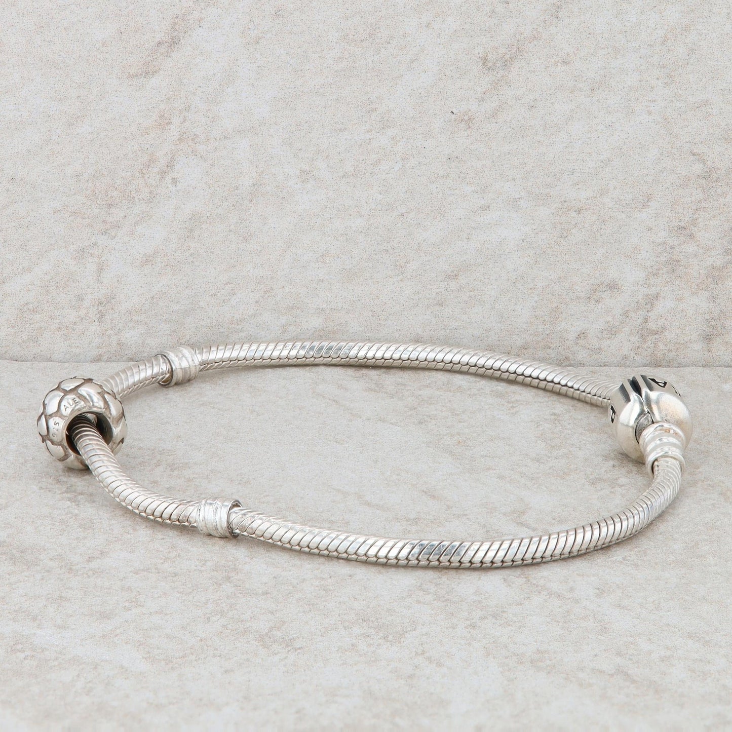 Sterling Silver Pandora Moments Snake Chain Charm Bracelet