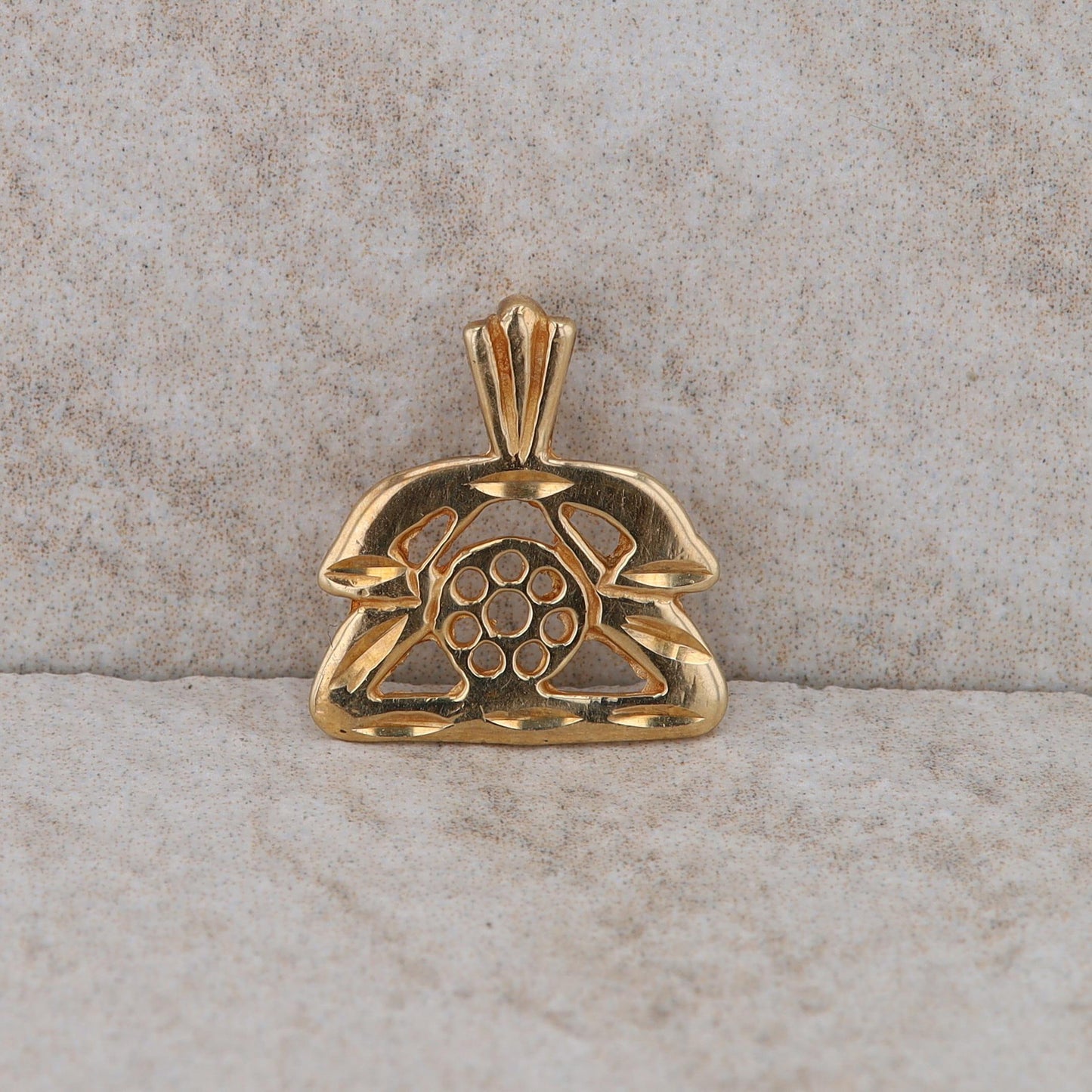 10k Yellow Gold Rotary Phone Charm/Pendant