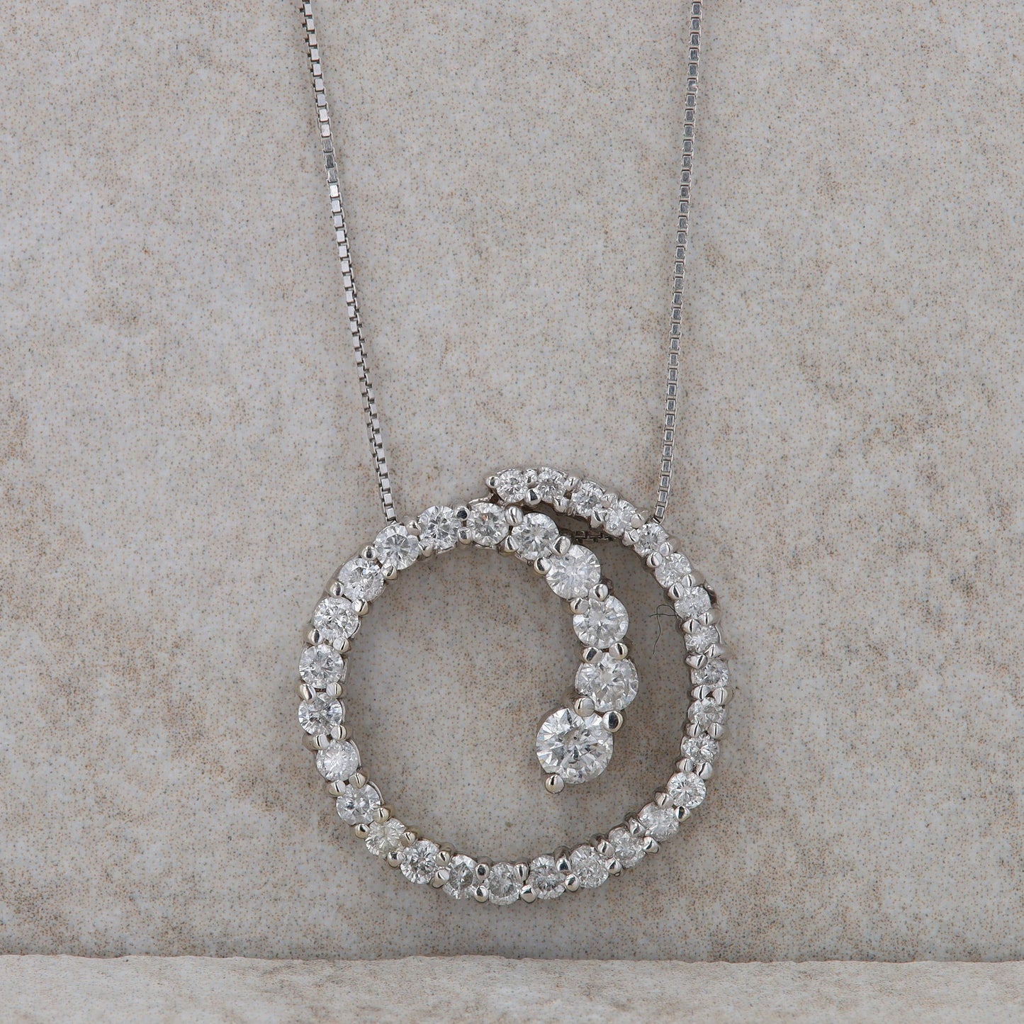 18k White Gold Diamond Journey Necklace