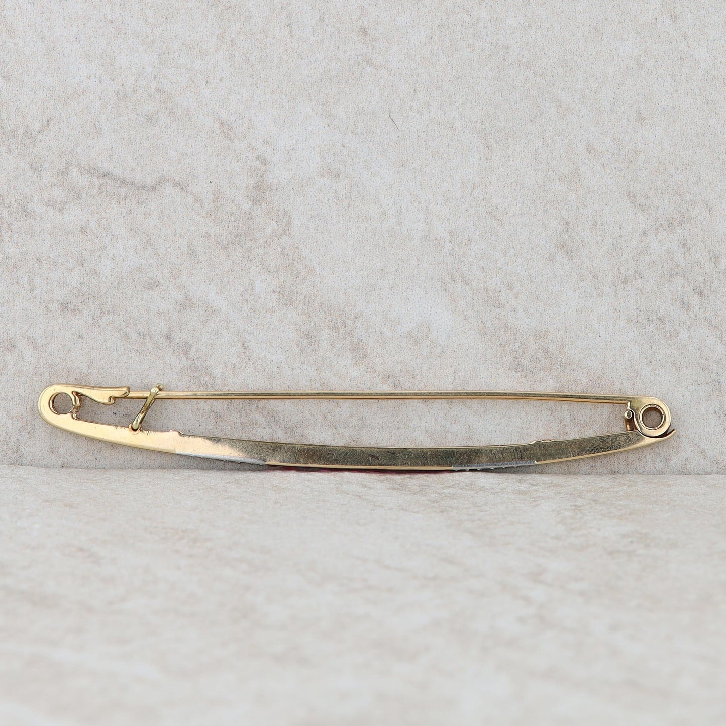14k Yellow Gold Diamond and Ruby Pin