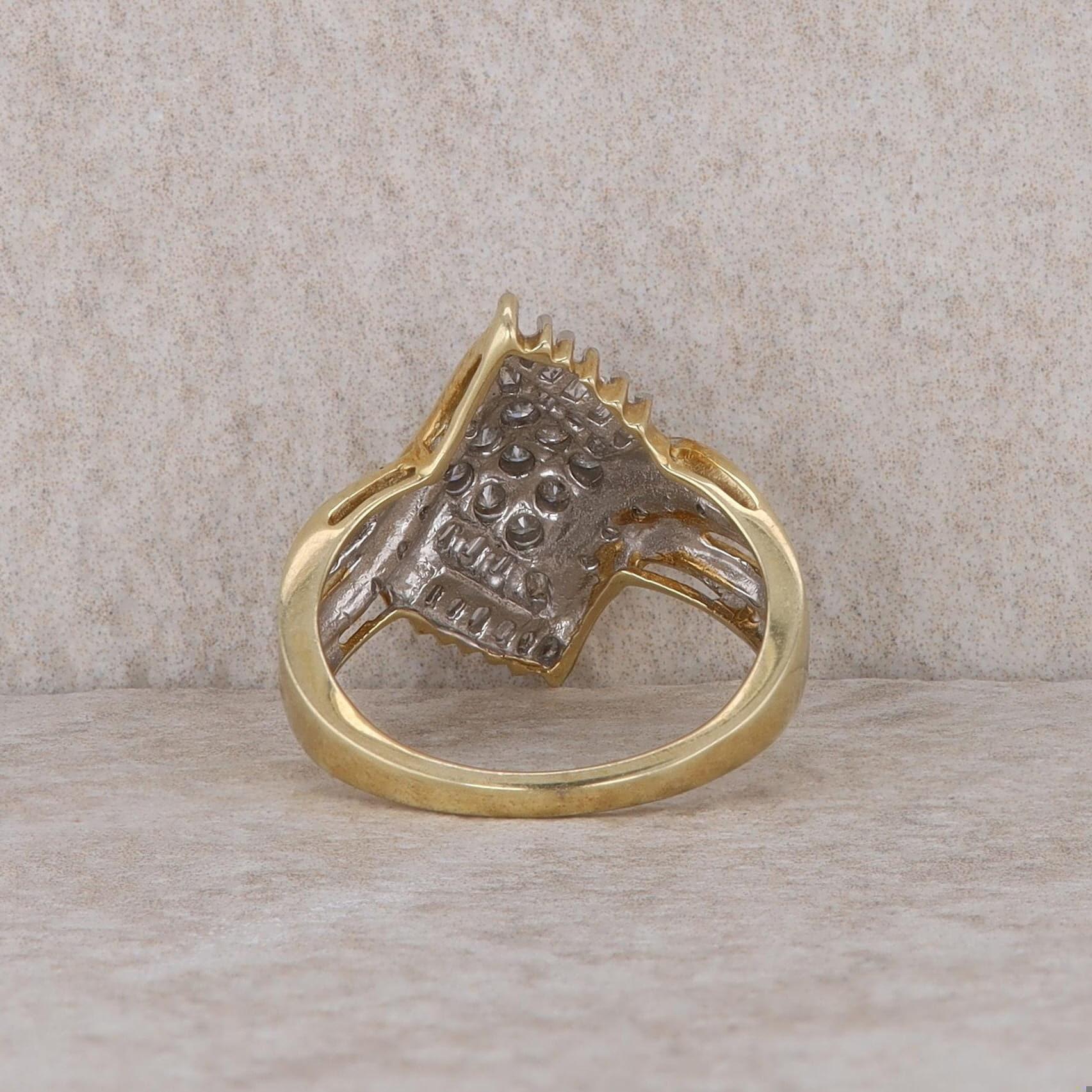 10k Yellow Gold Diamond Cluster Ring