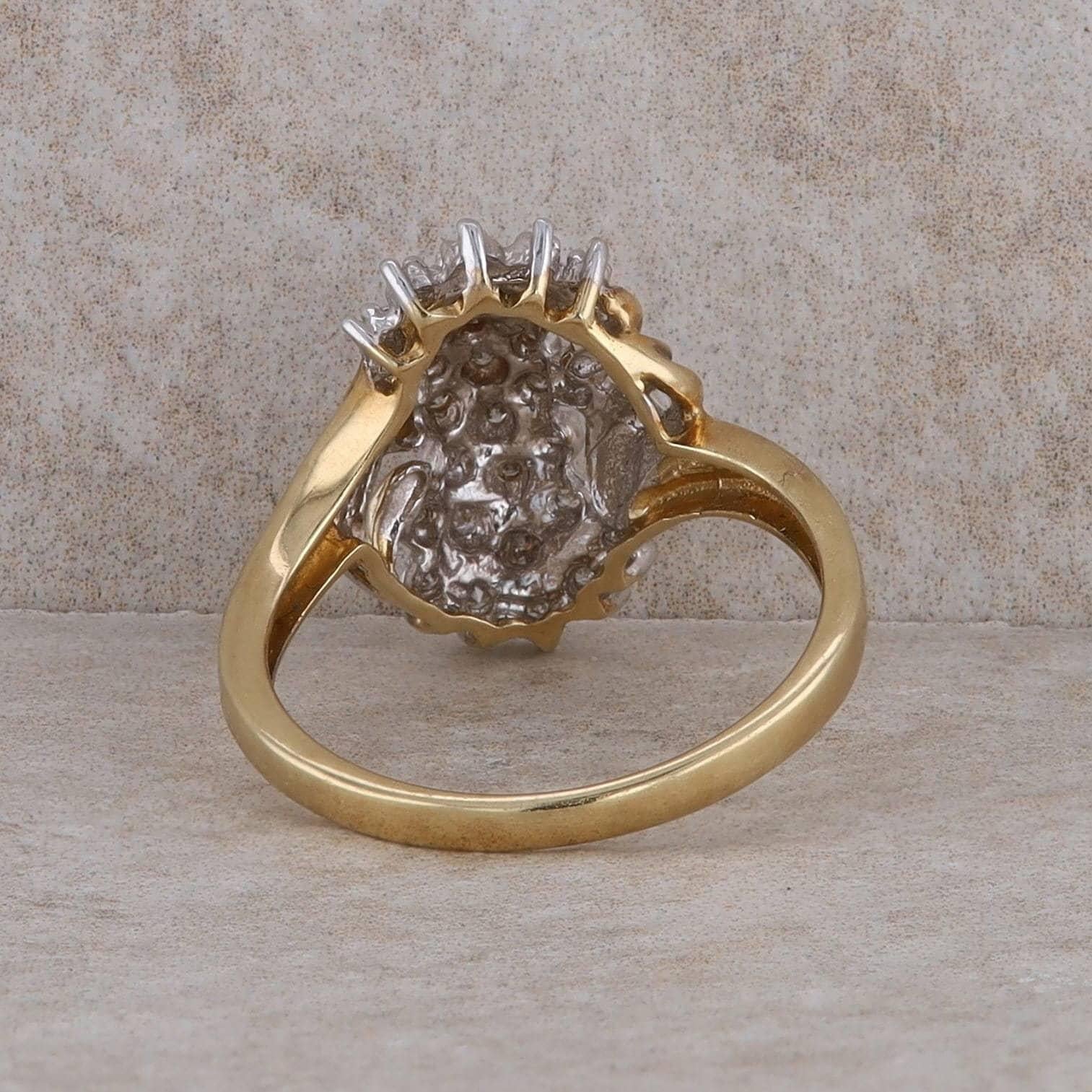 10k Yellow Gold Diamond Cluster Ring