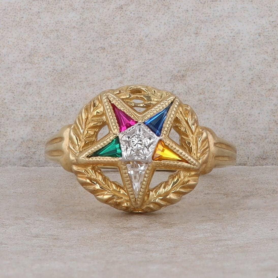 10k Yellow Gold Eastern Star Ring 3.6g