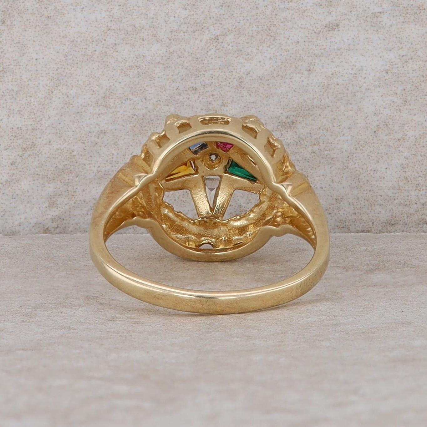 10k Yellow Gold Eastern Star Ring 3.6g