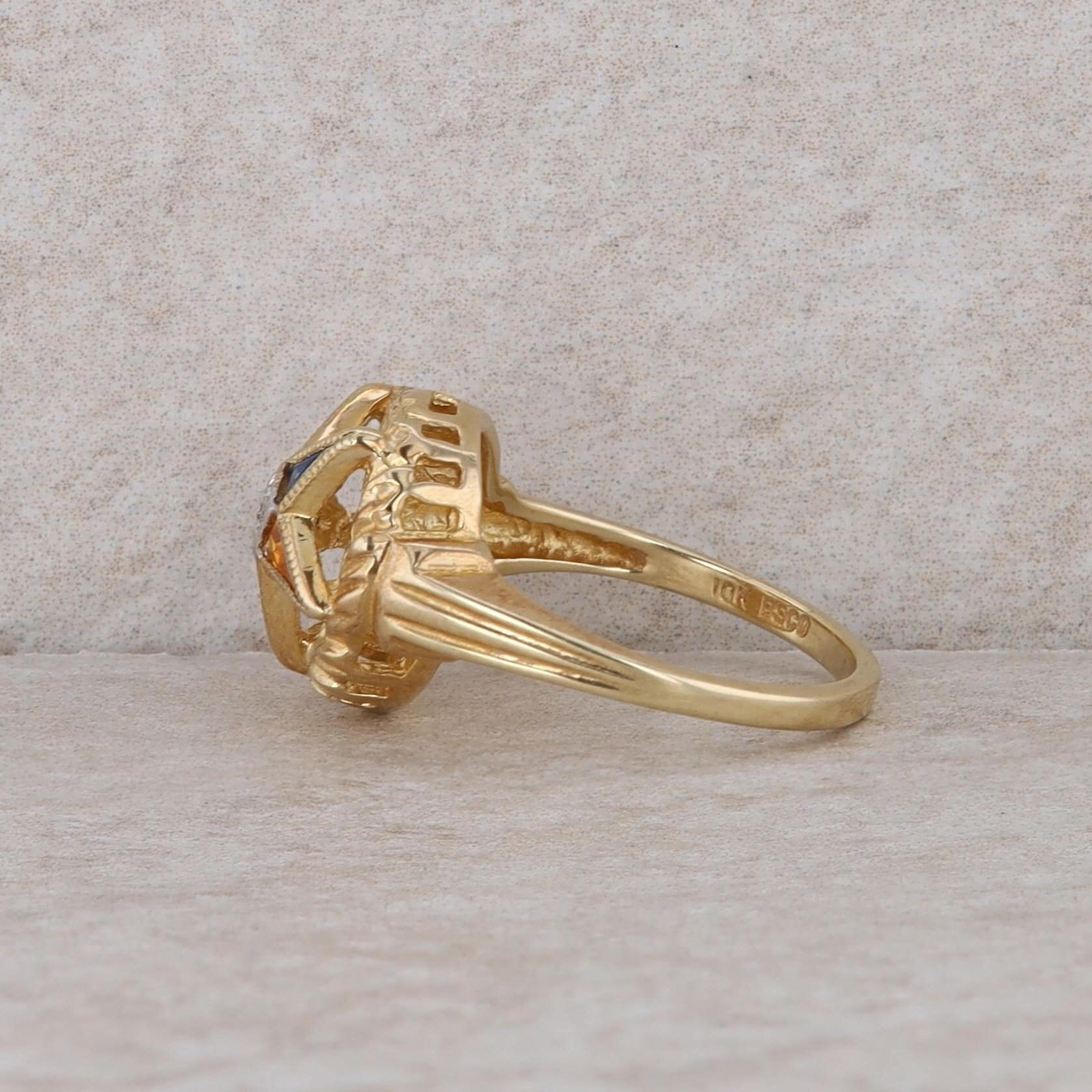 10k Yellow Gold Eastern Star Ring 3.6g