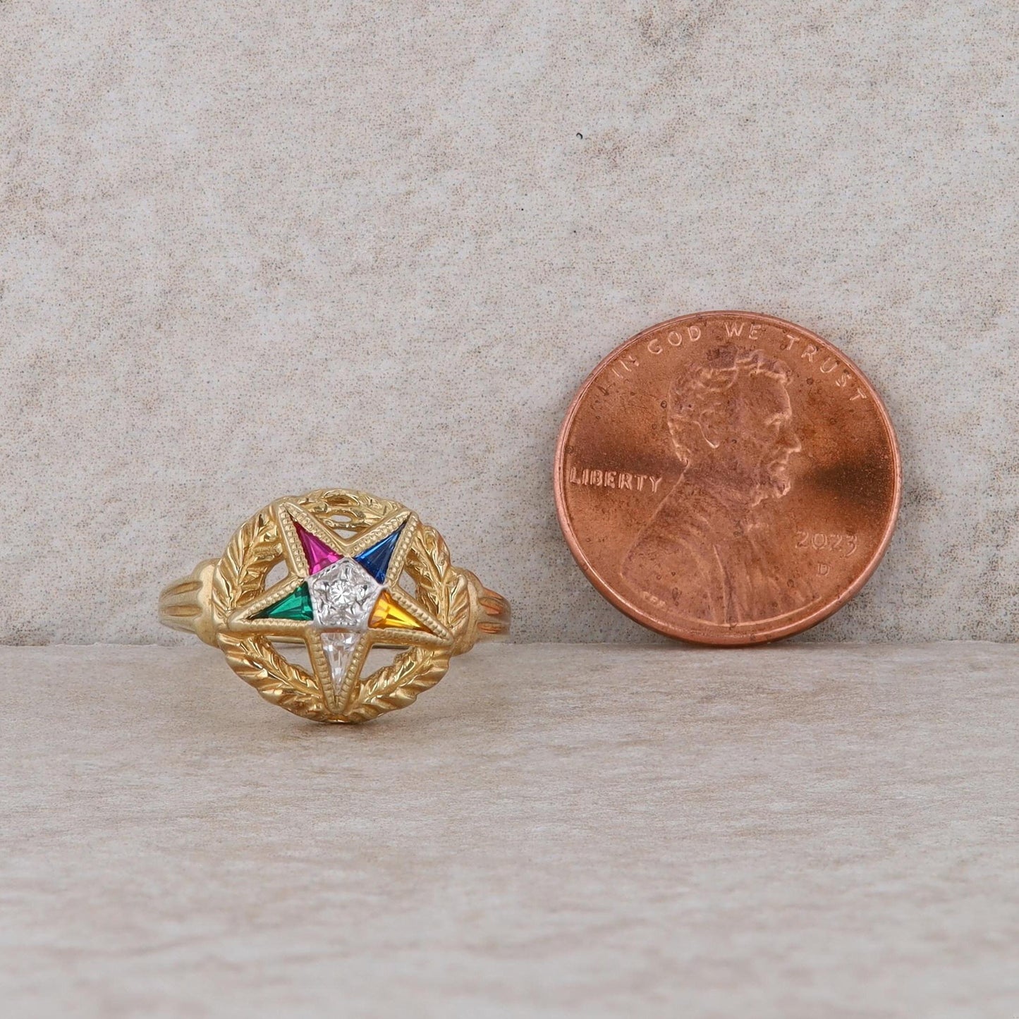 10k Yellow Gold Eastern Star Ring 3.6g