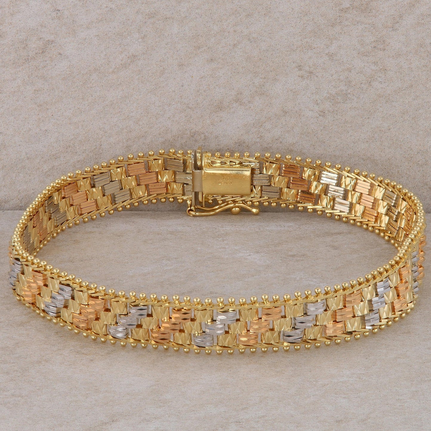 14k Tri Colored Fashion Bracelet