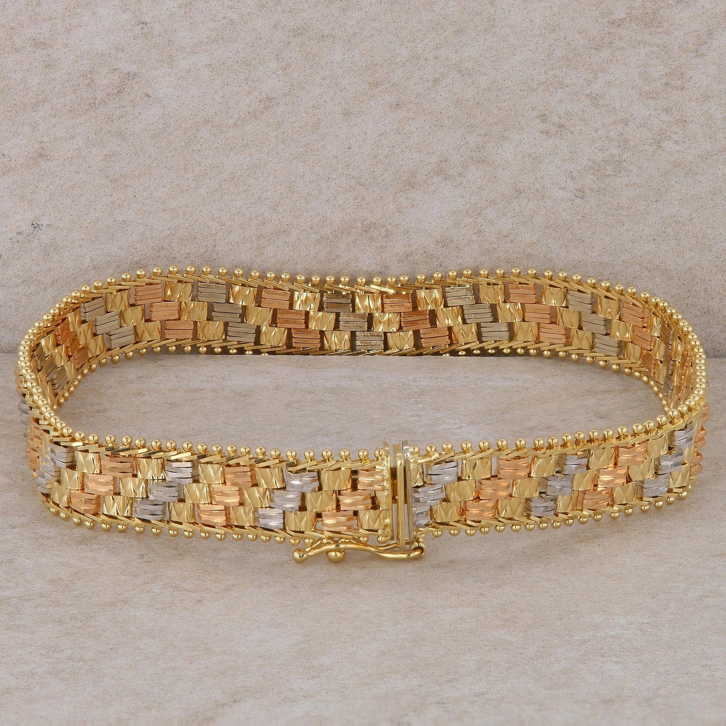 14k Tri Colored Fashion Bracelet