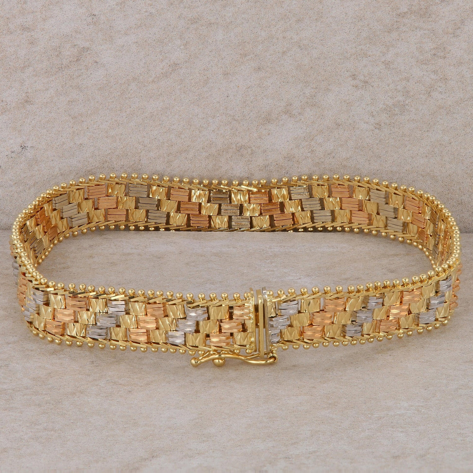 14k Tri Colored Fashion Bracelet