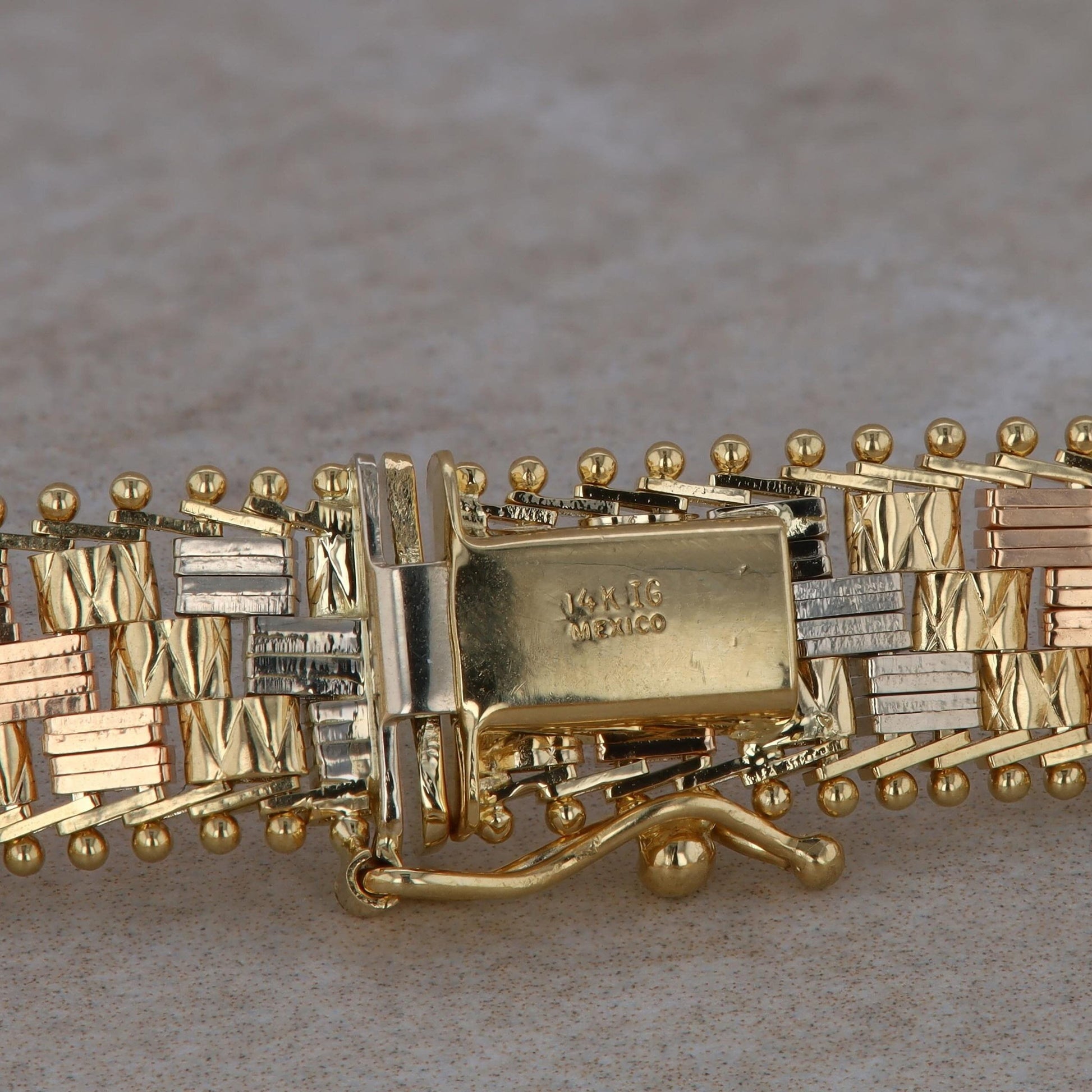 14k Tri Colored Fashion Bracelet