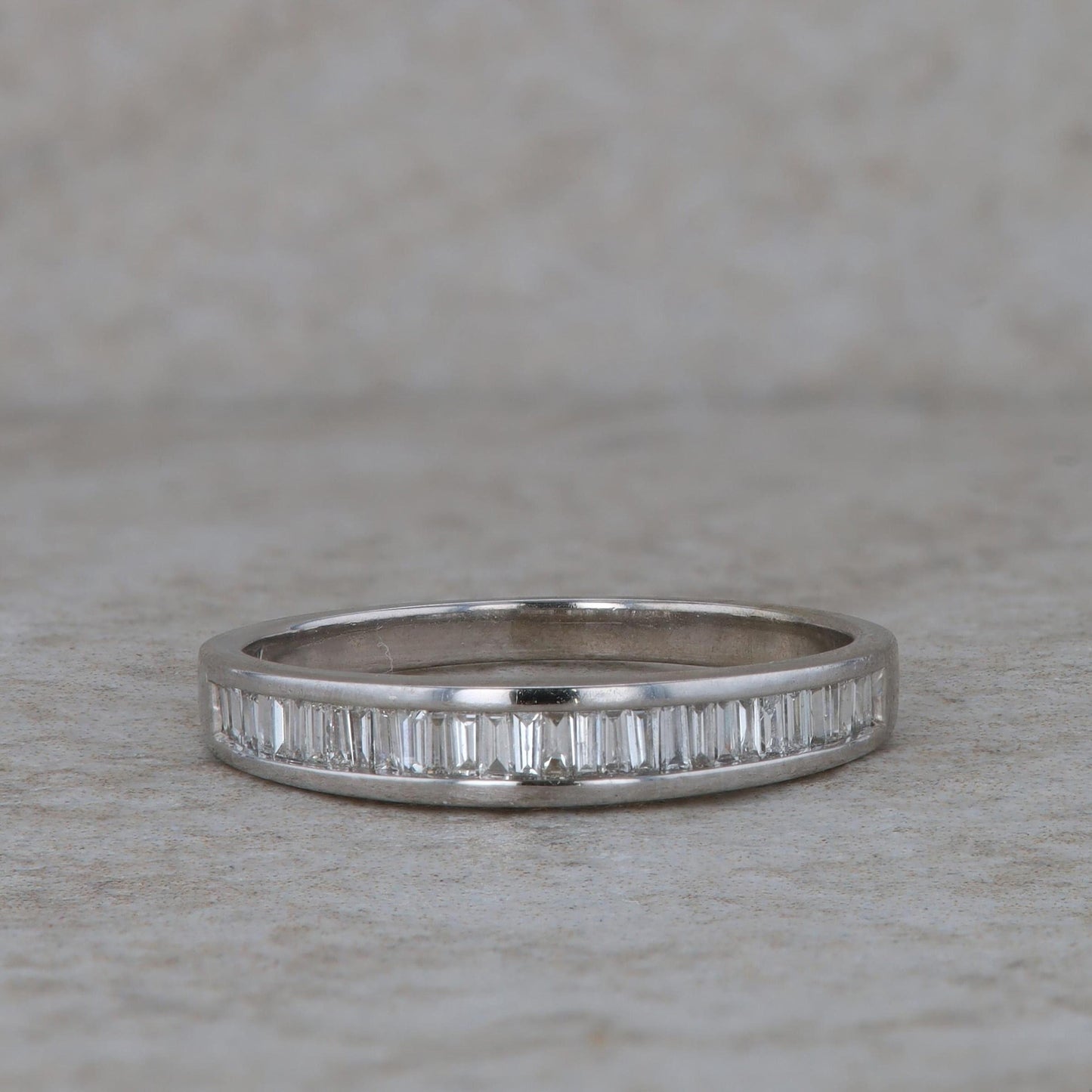 14k White Gold Baguette Diamond Band