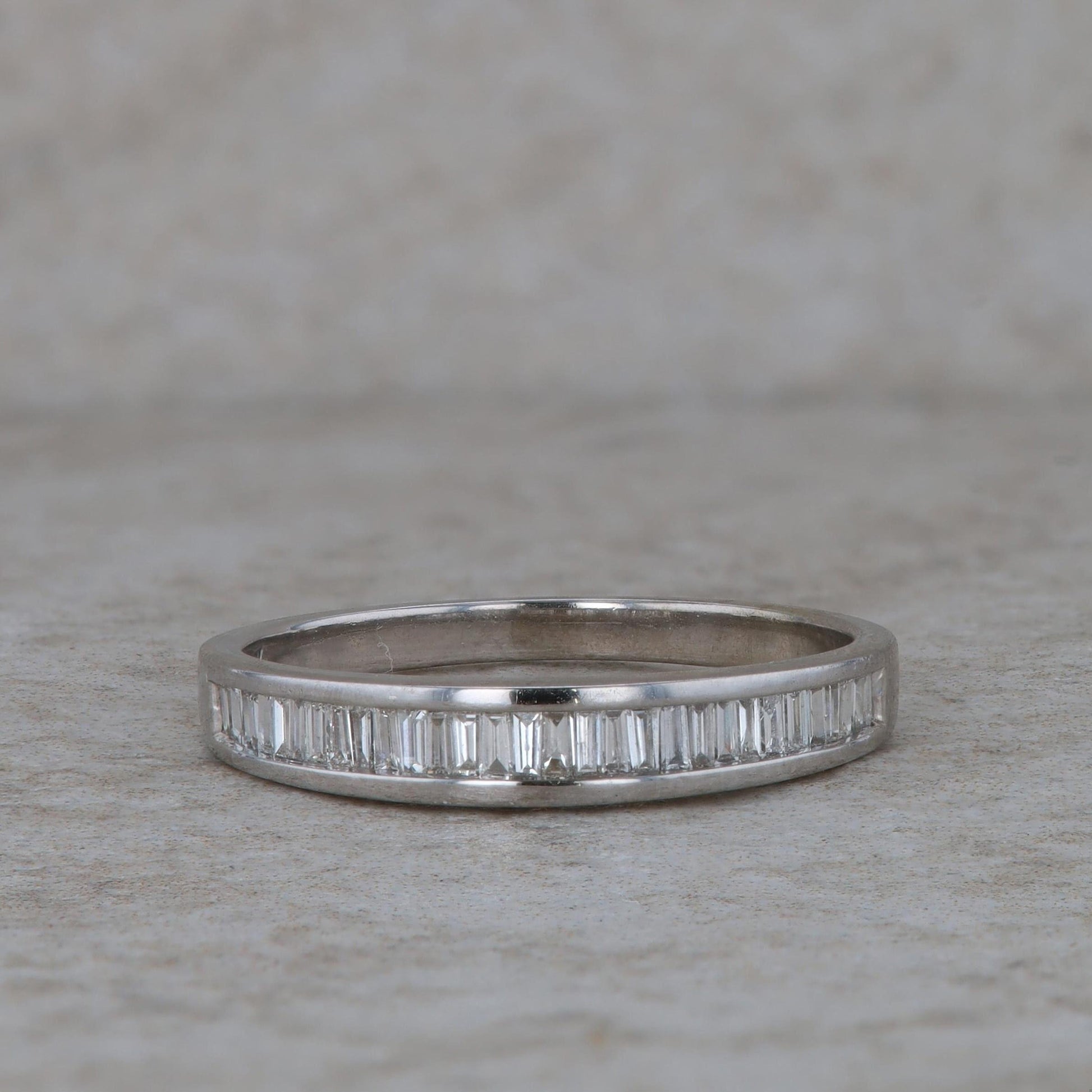 14k White Gold Baguette Diamond Band