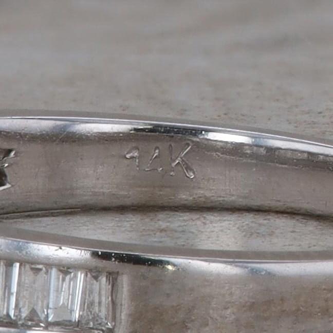 14k White Gold Baguette Diamond Band