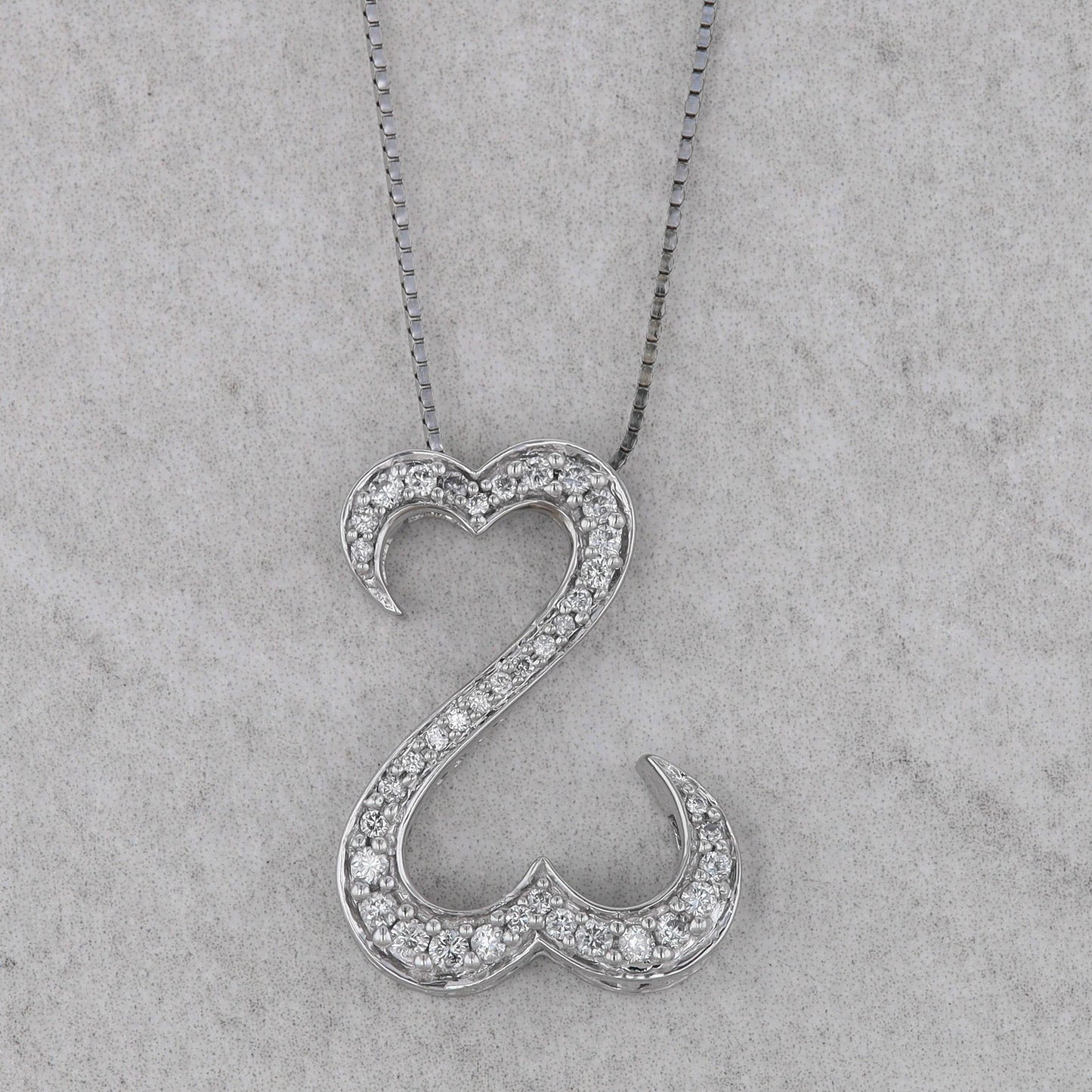 14k White Gold Open Hearts Jane Seymour Collection Necklace