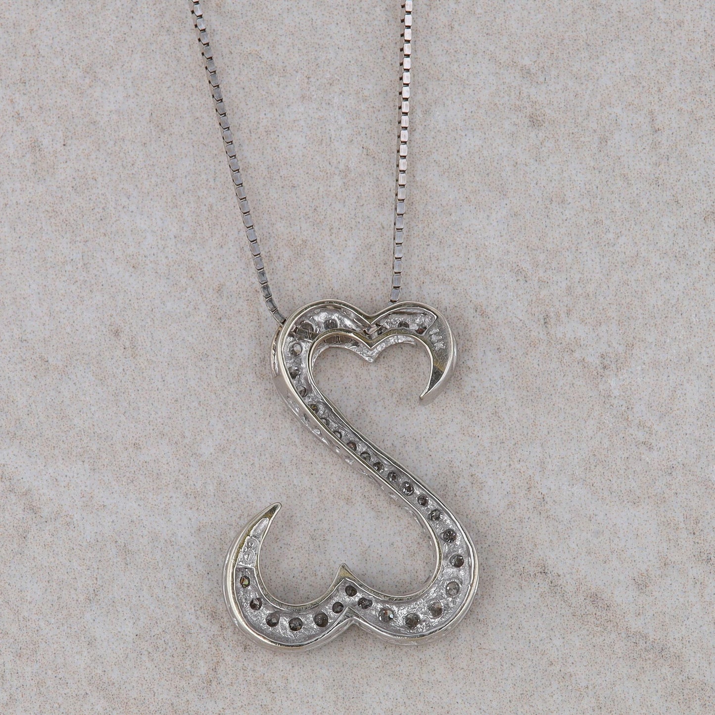 14k White Gold Open Hearts Jane Seymour Collection Necklace