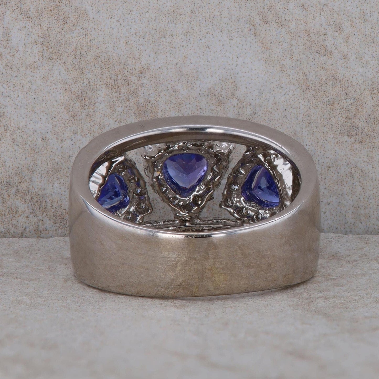 14k White Gold Tanzanite and Diamond Ring