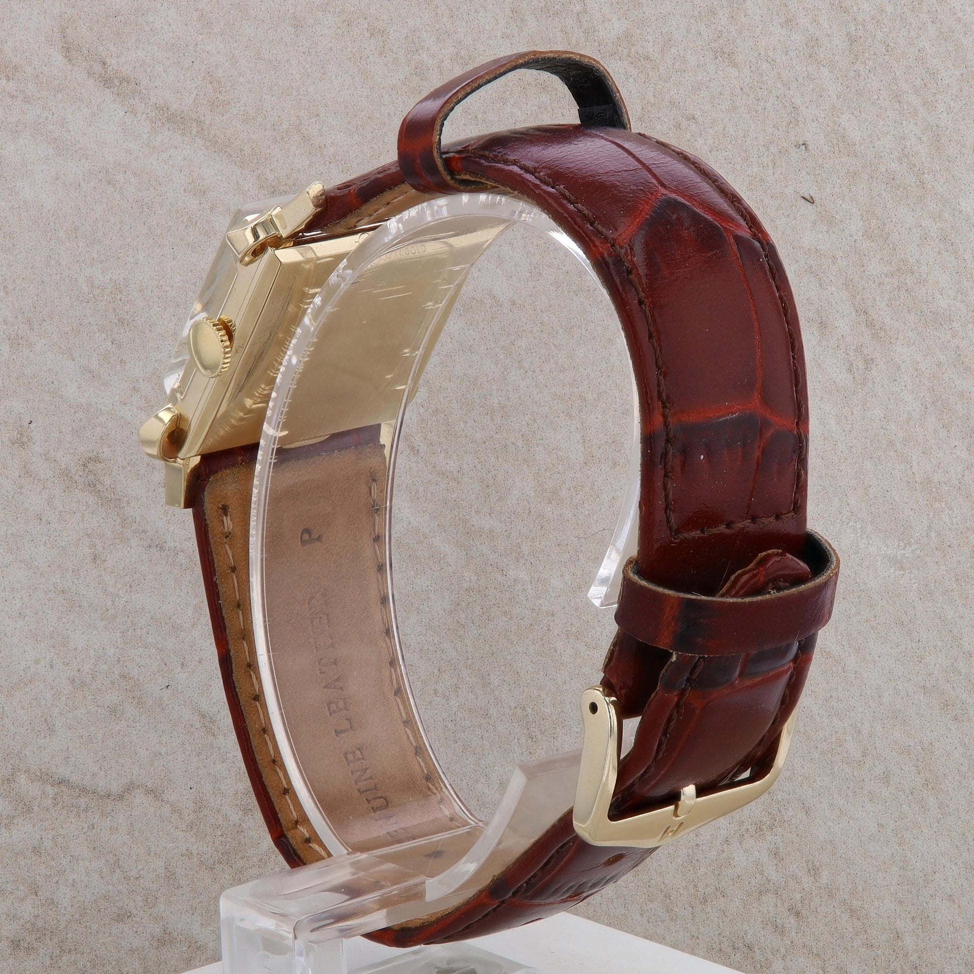14k Wittnauer Dress Watch with Brown Leather Band #124C15