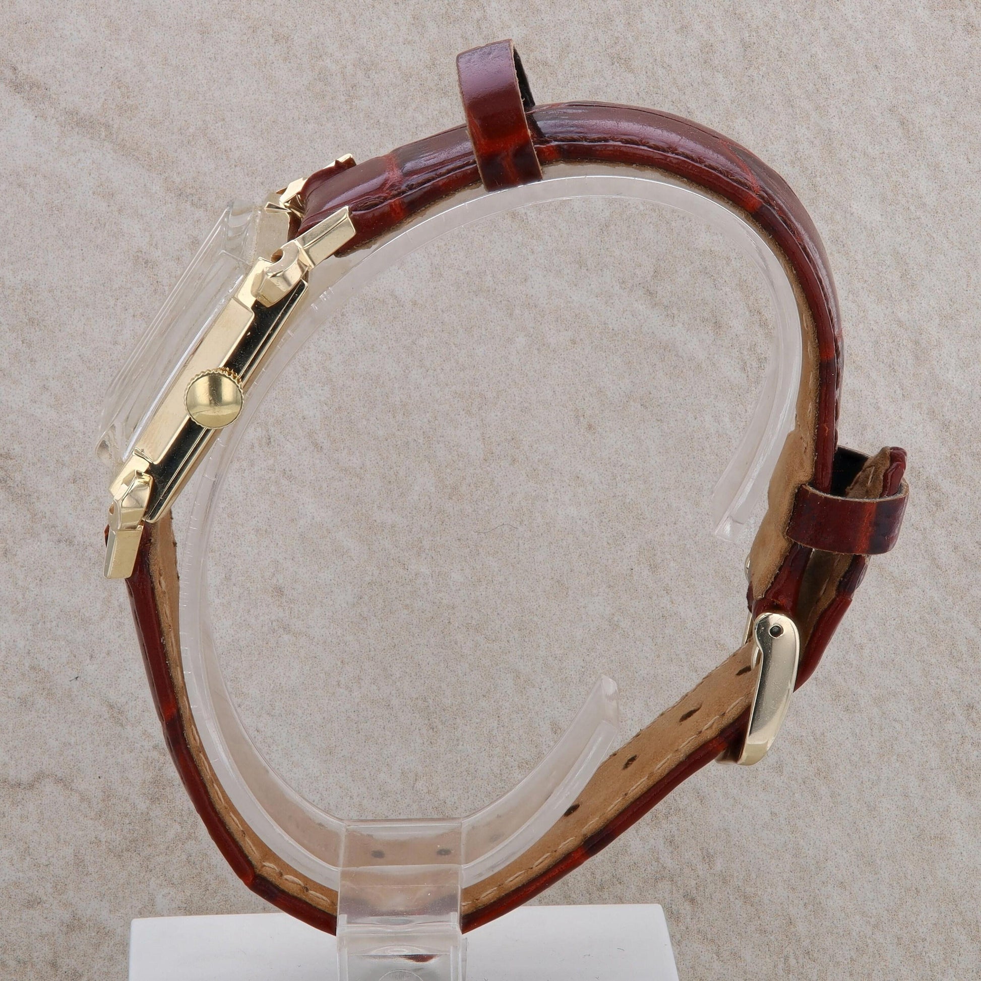 14k Wittnauer Dress Watch with Brown Leather Band #124C15