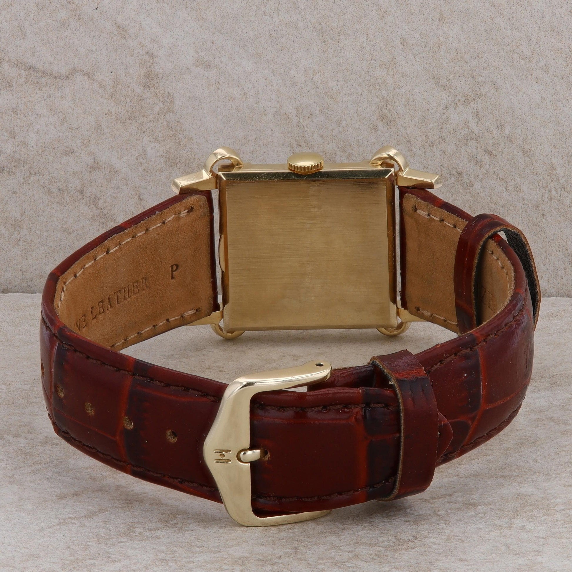 14k Wittnauer Dress Watch with Brown Leather Band #124C15