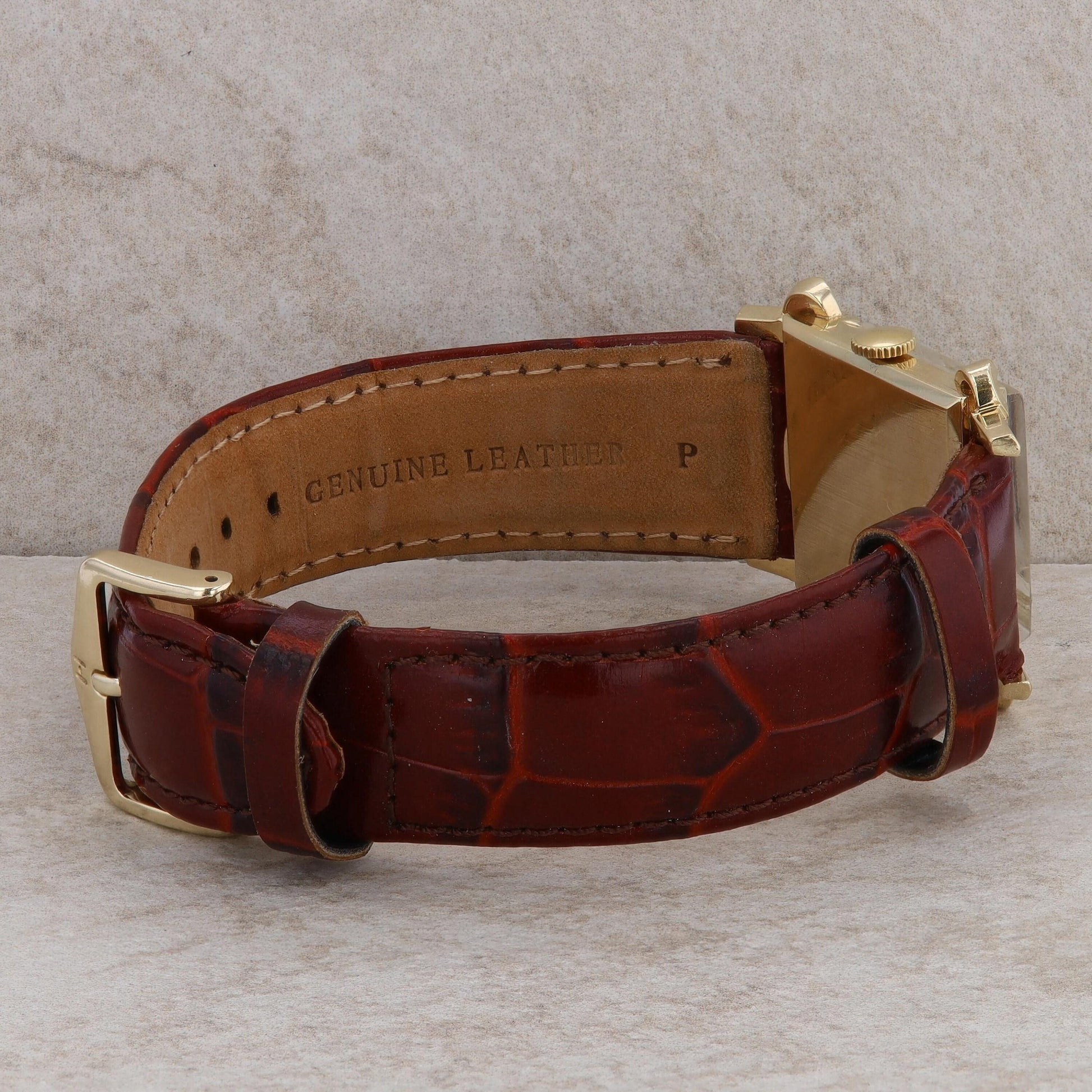 14k Wittnauer Dress Watch with Brown Leather Band #124C15