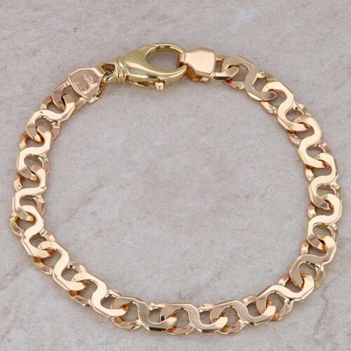 14k Yellow Double Curved Link Bracelet