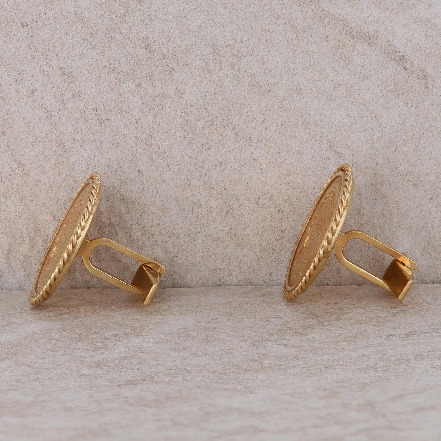 14k Yellow Gold 1910 Liberty Coin Cufflinks