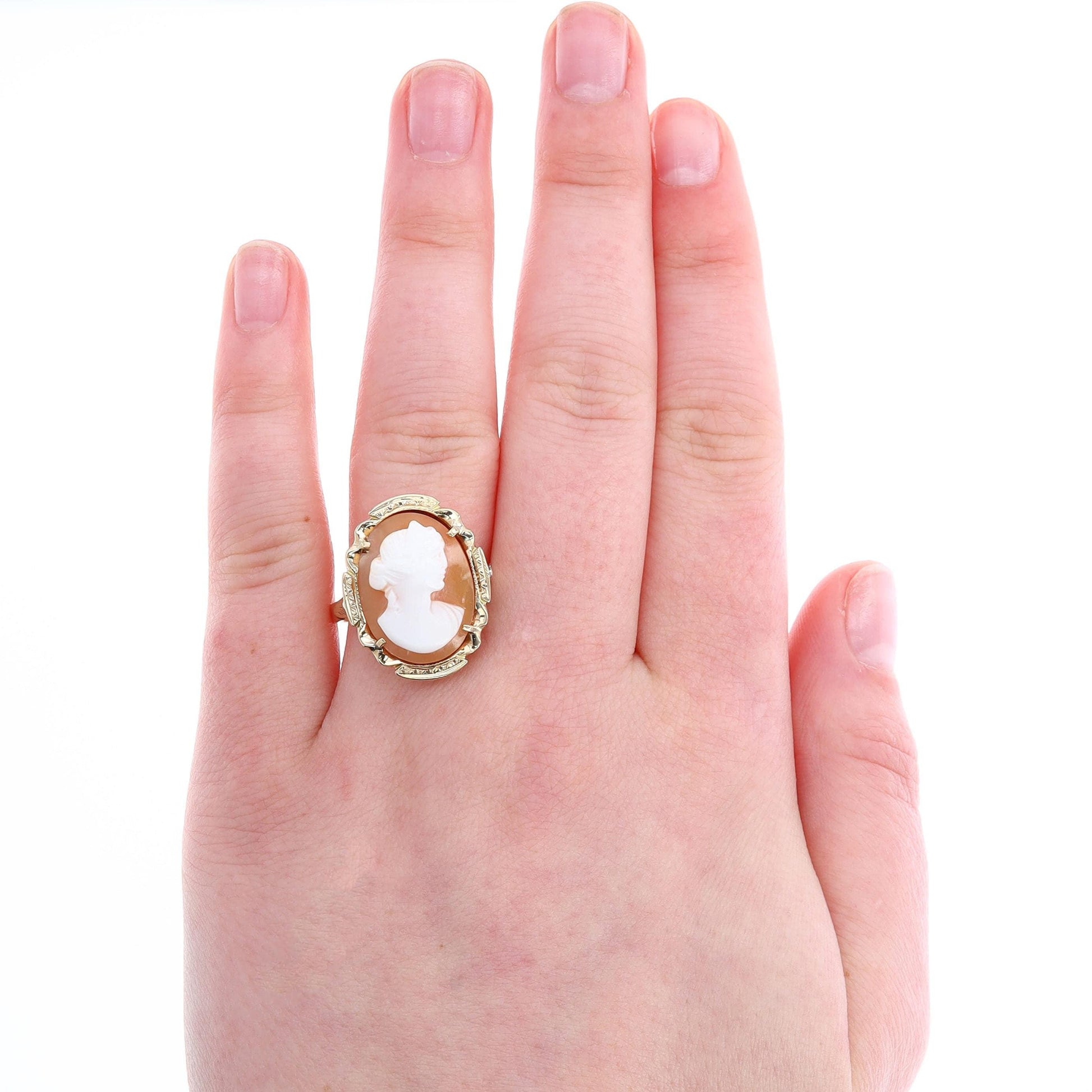 14k Yellow Gold Cameo Ladies Ring