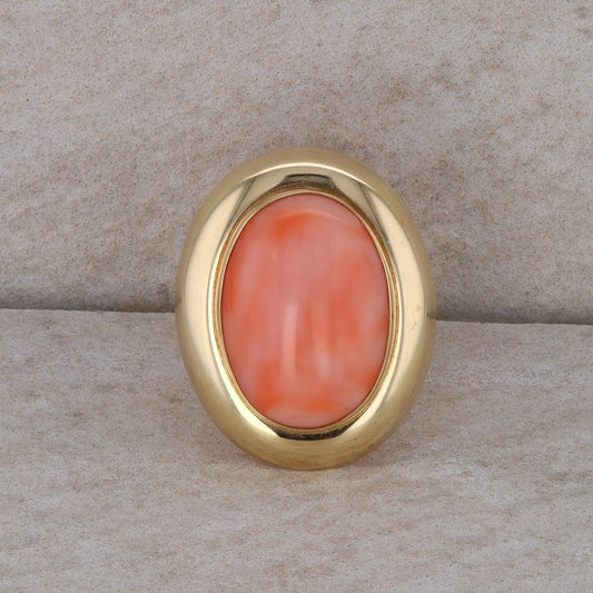14k Yellow Gold Coral Ring