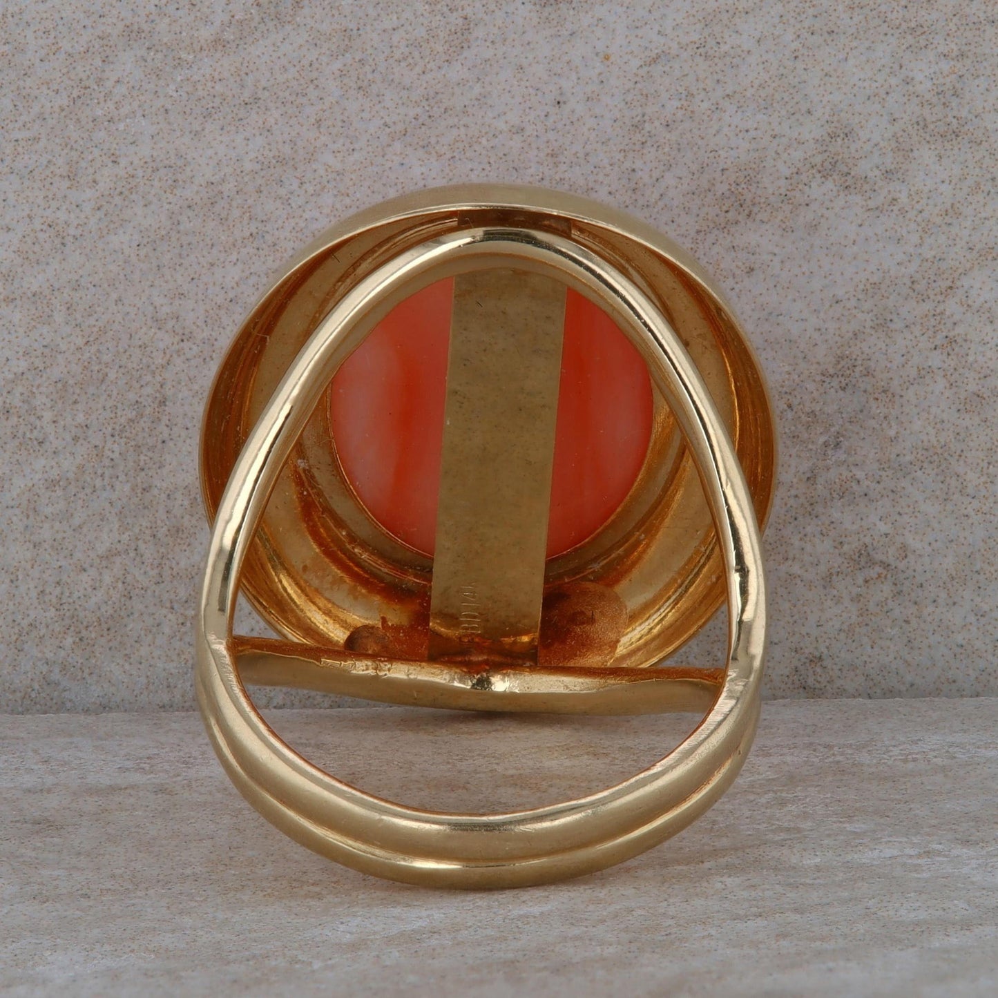 14k Yellow Gold Coral Ring
