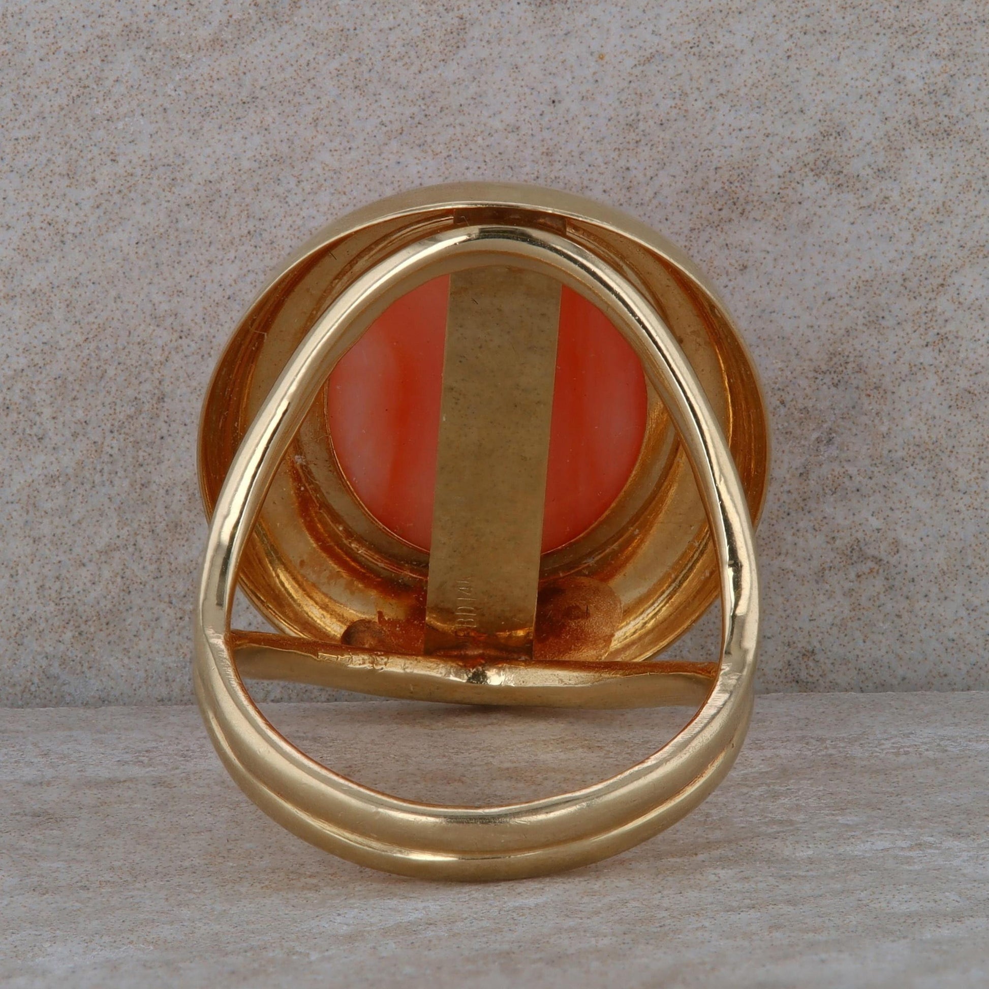 14k Yellow Gold Coral Ring
