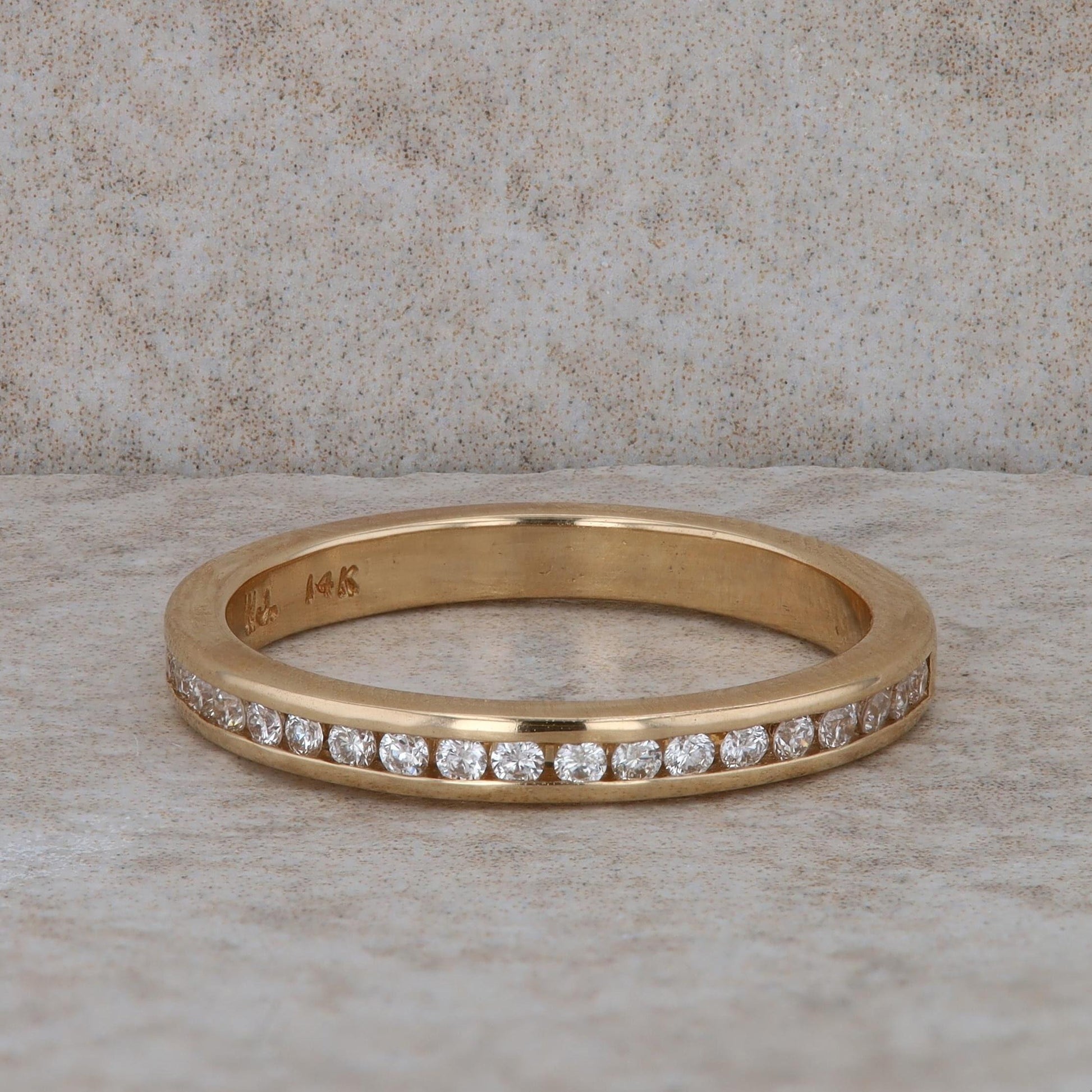 14k Yellow Gold Diamond Band