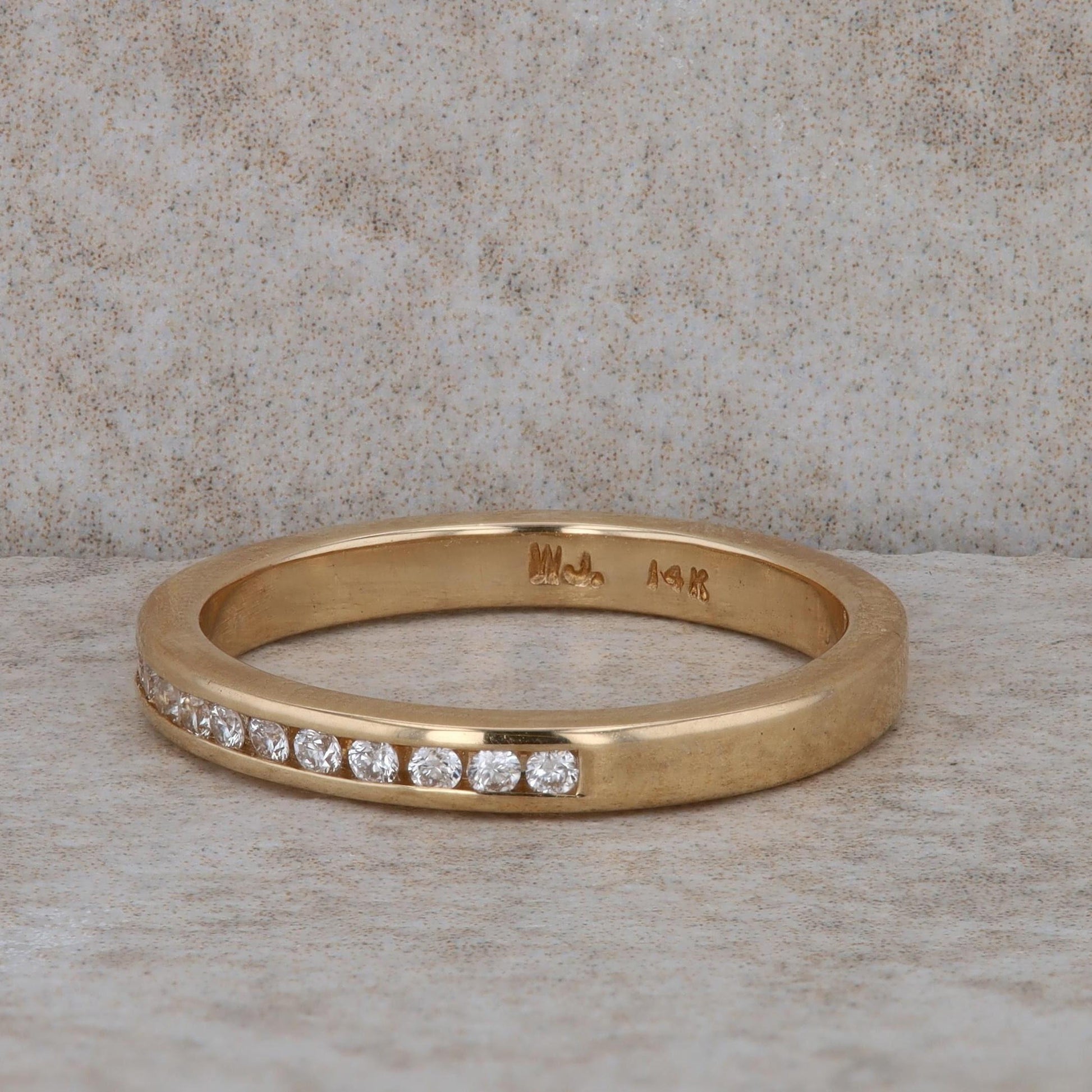 14k Yellow Gold Diamond Band