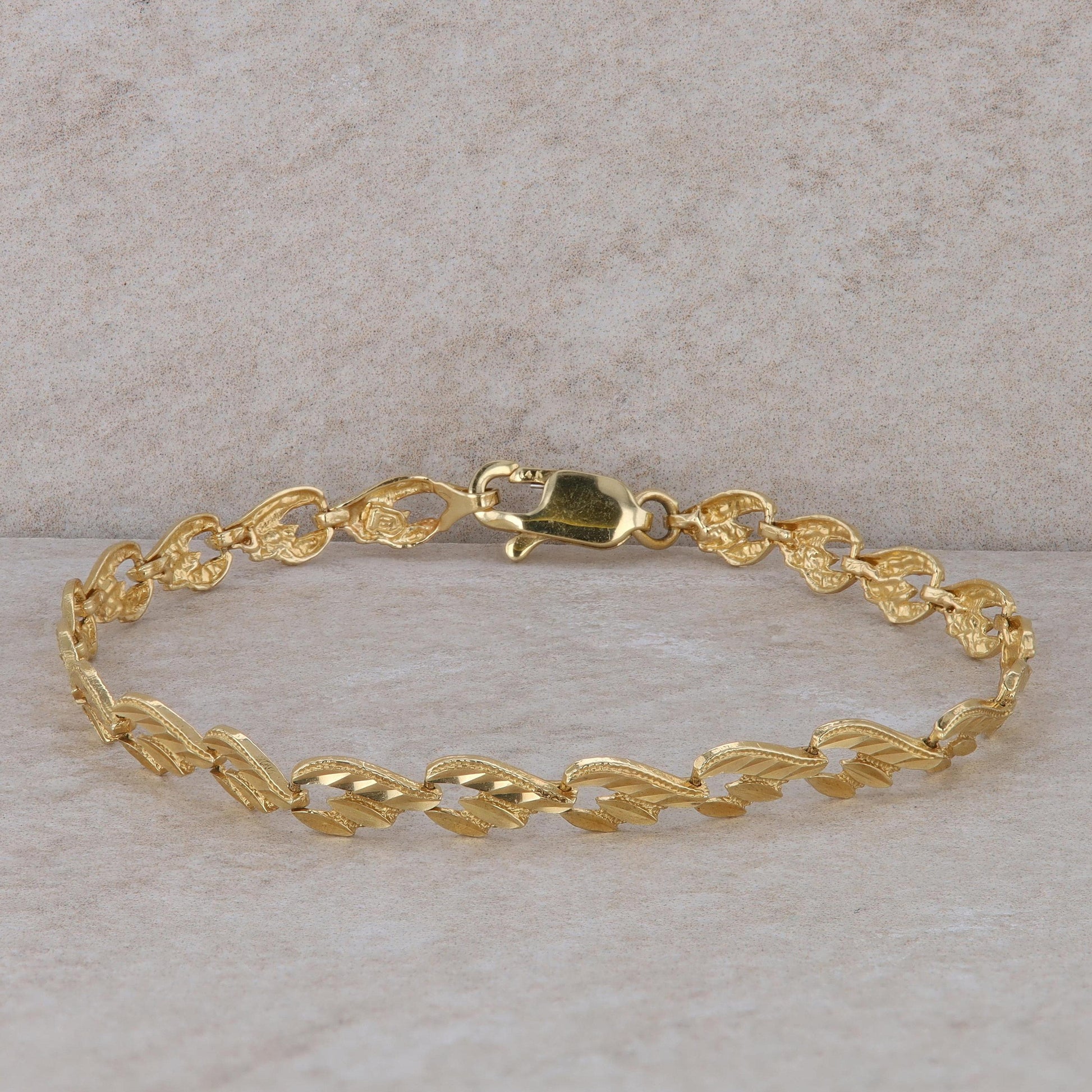 14k Yellow Gold Fashion Link Bracelet