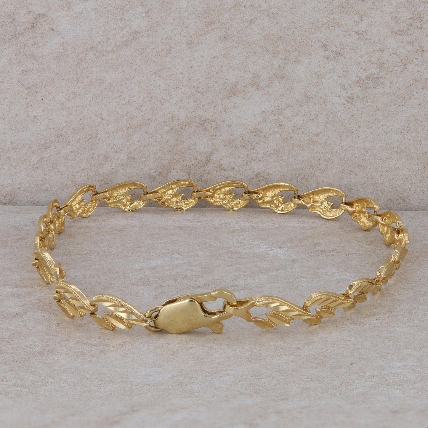 14k Yellow Gold Fashion Link Bracelet