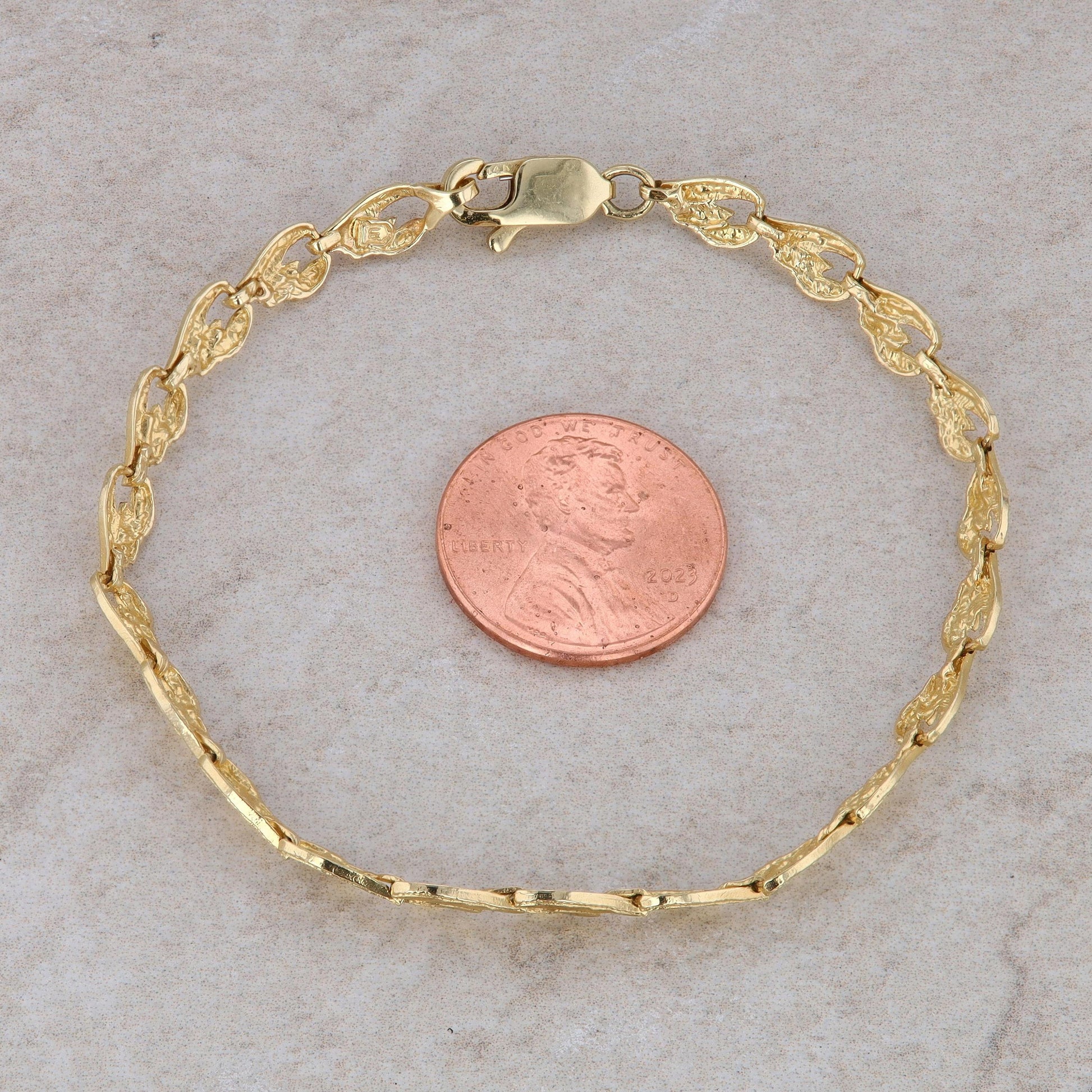 14k Yellow Gold Fashion Link Bracelet