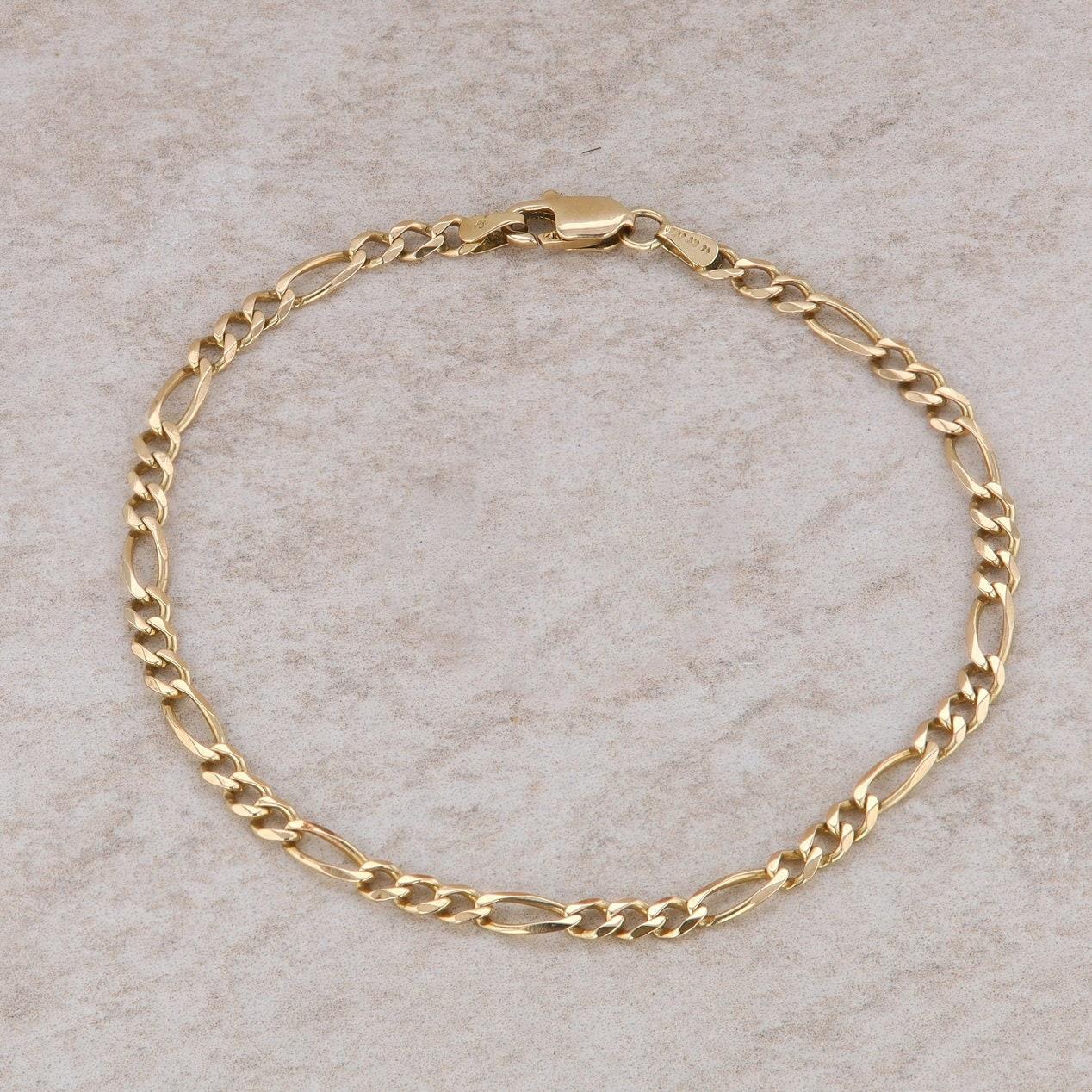 14k Yellow Gold Figaro Bracelet