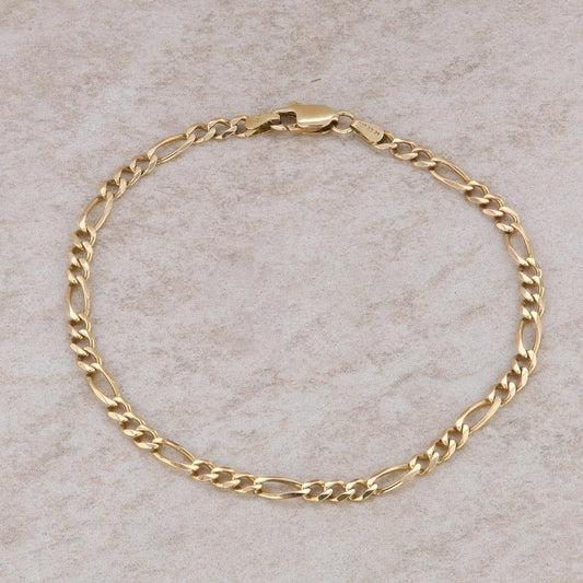 14k Yellow Gold Figaro Bracelet