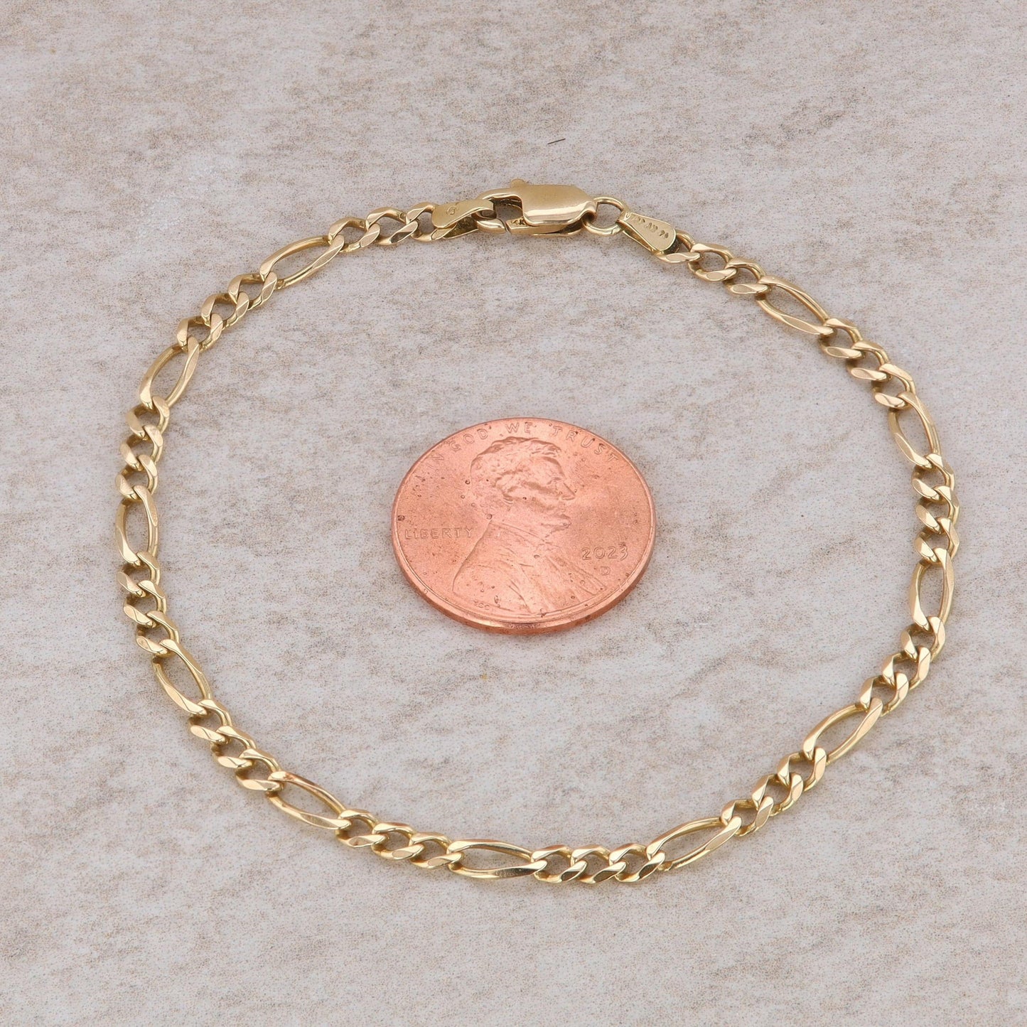 14k Yellow Gold Figaro Bracelet