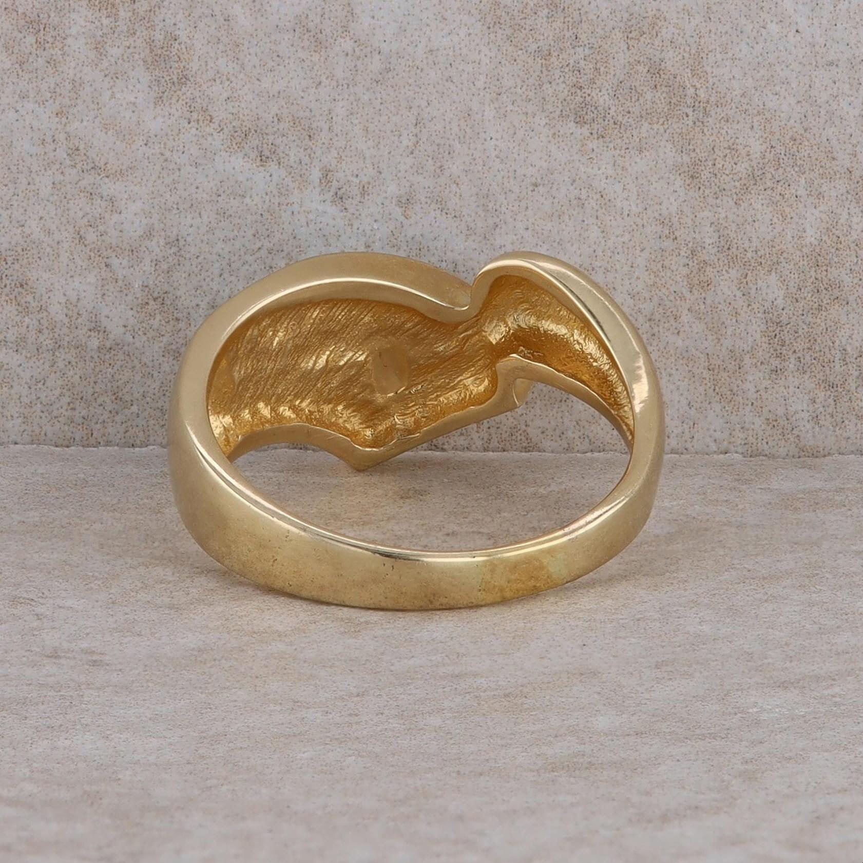 14k Yellow Gold Opal Bypass Ring 4.86 grams