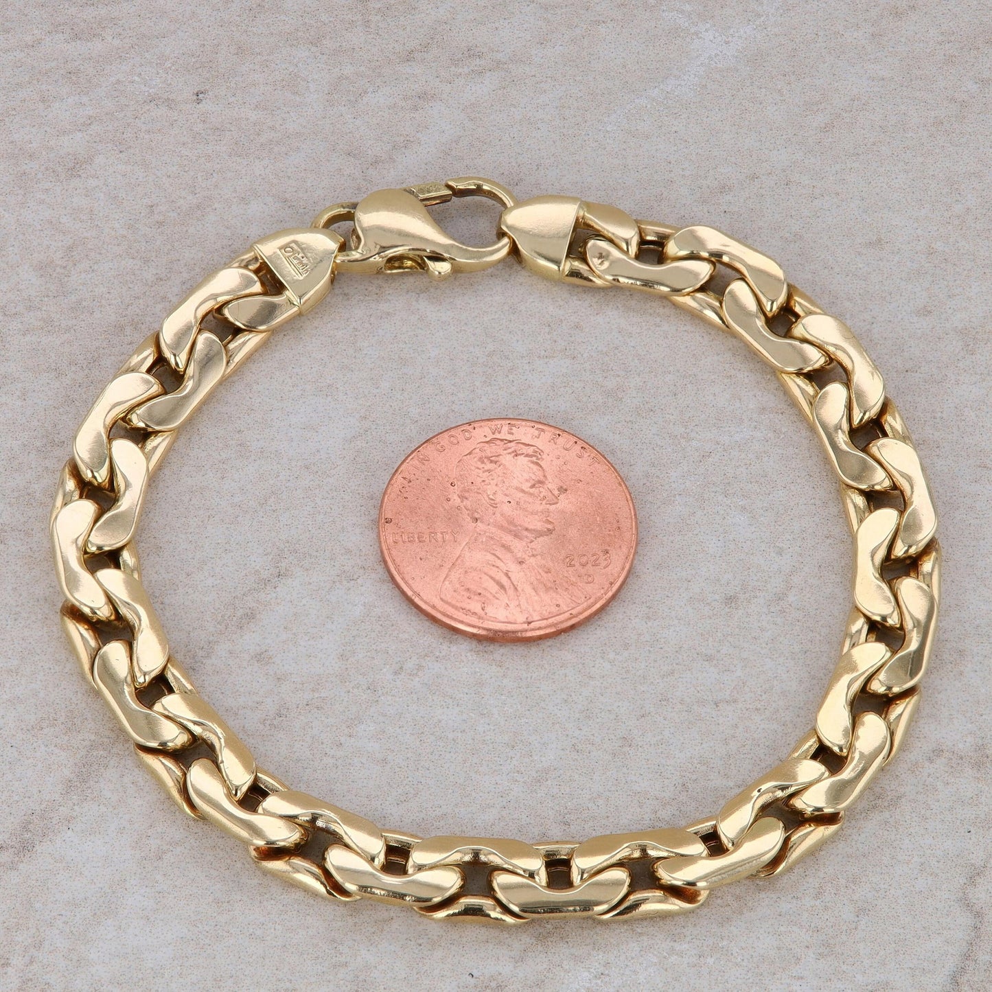 14k Yellow Gold Oval Link Bracelet