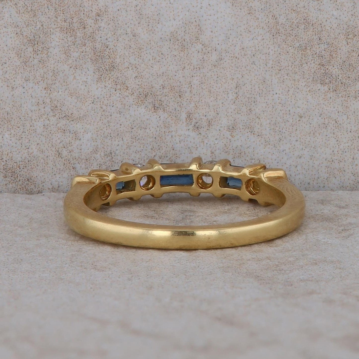 18k Yellow Gold Diamond and Sapphire Band