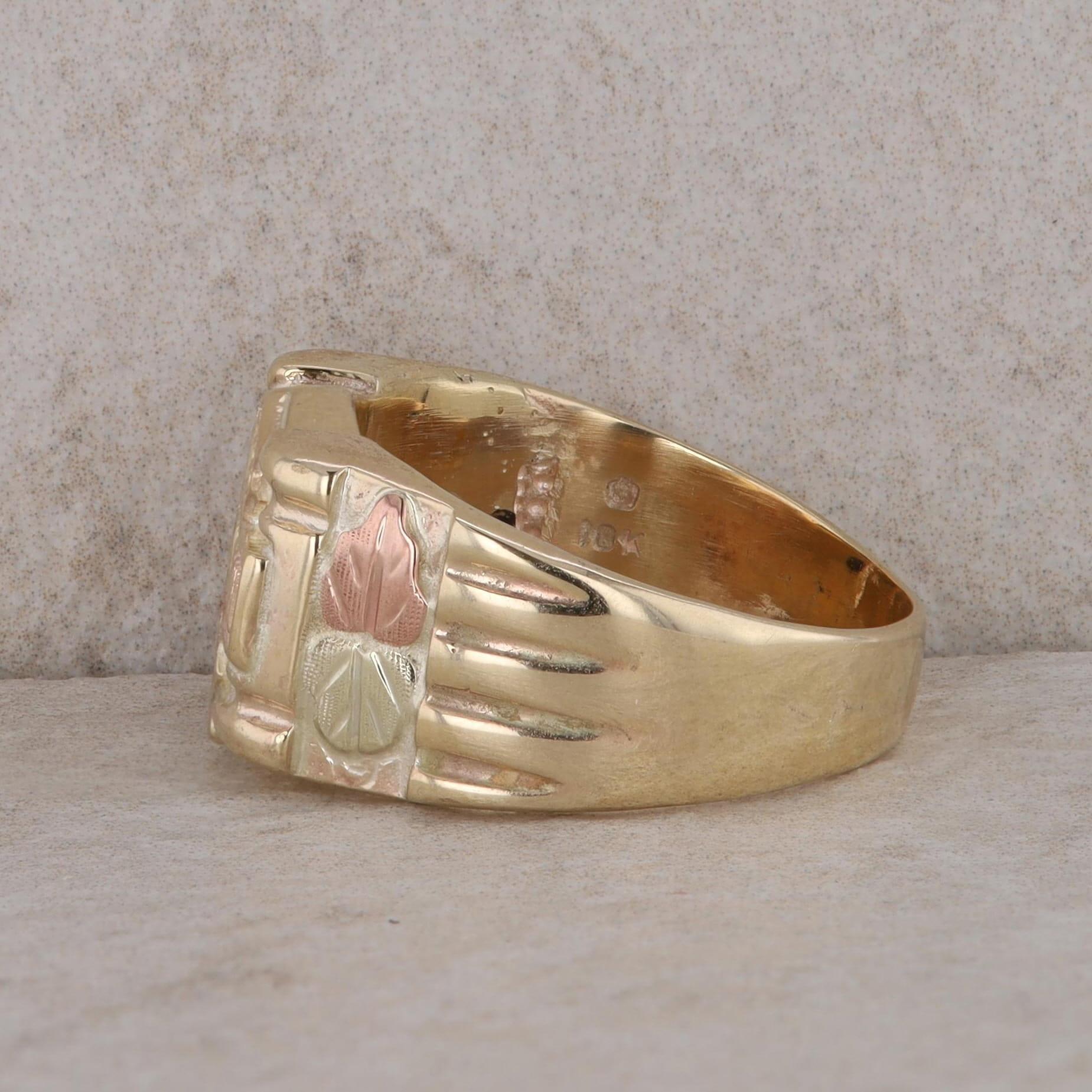 10k Yellow and Rose Gold Harley Davidson Motorcycle Ring 9.9g