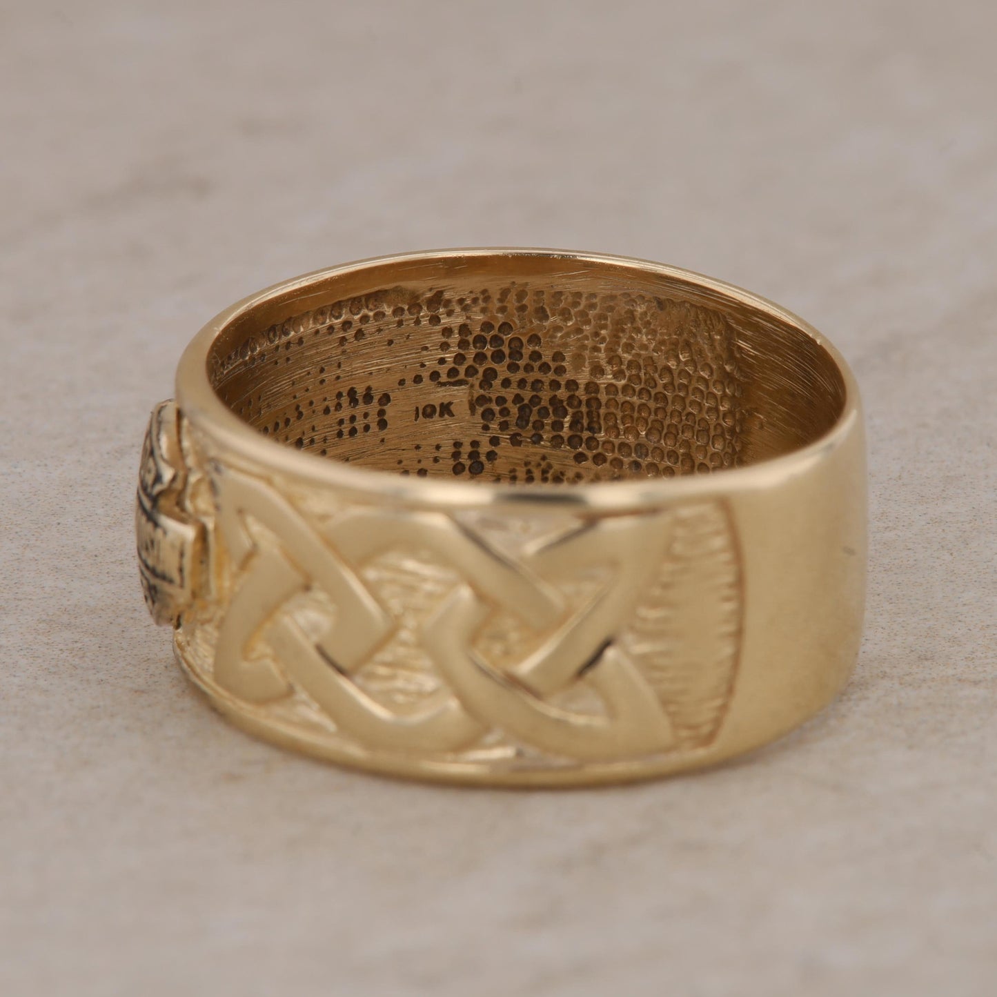 10k Yellow Gold Harley Davidson Motorcycle and Celtic Design Band