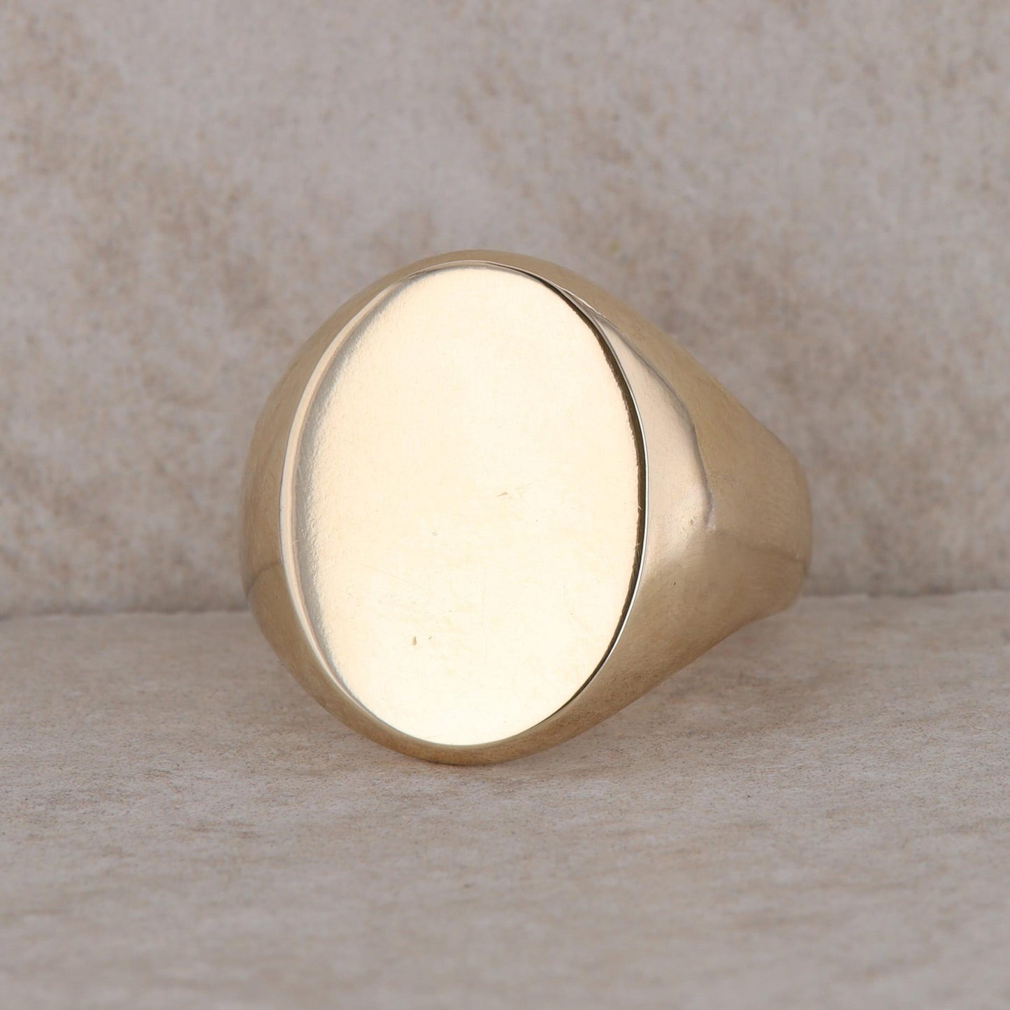 14k Yellow Gold Oval Signet Men's Ring 20.1g