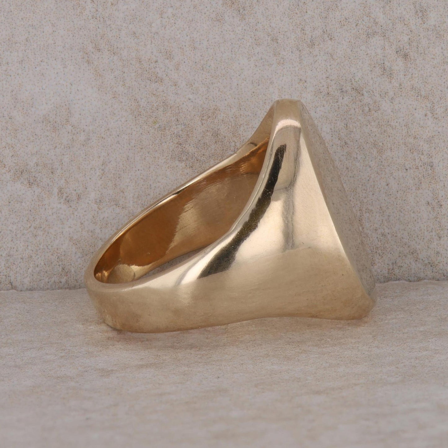 14k Yellow Gold Oval Signet Men's Ring 20.1g