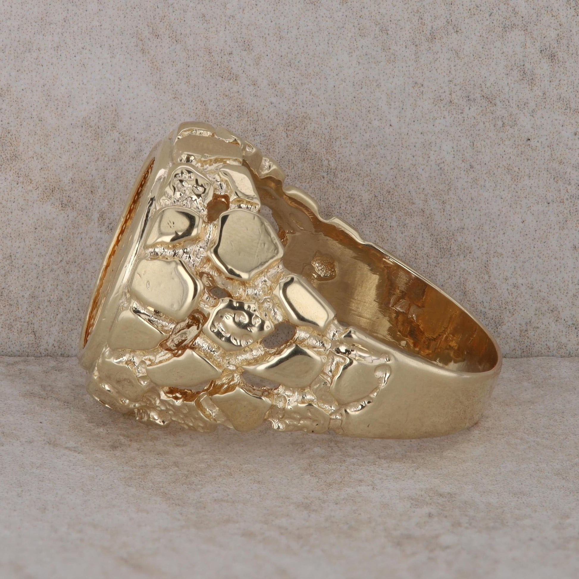 14k Yellow Gold Nugget 1/10oz $5 Liberty Coin Ring