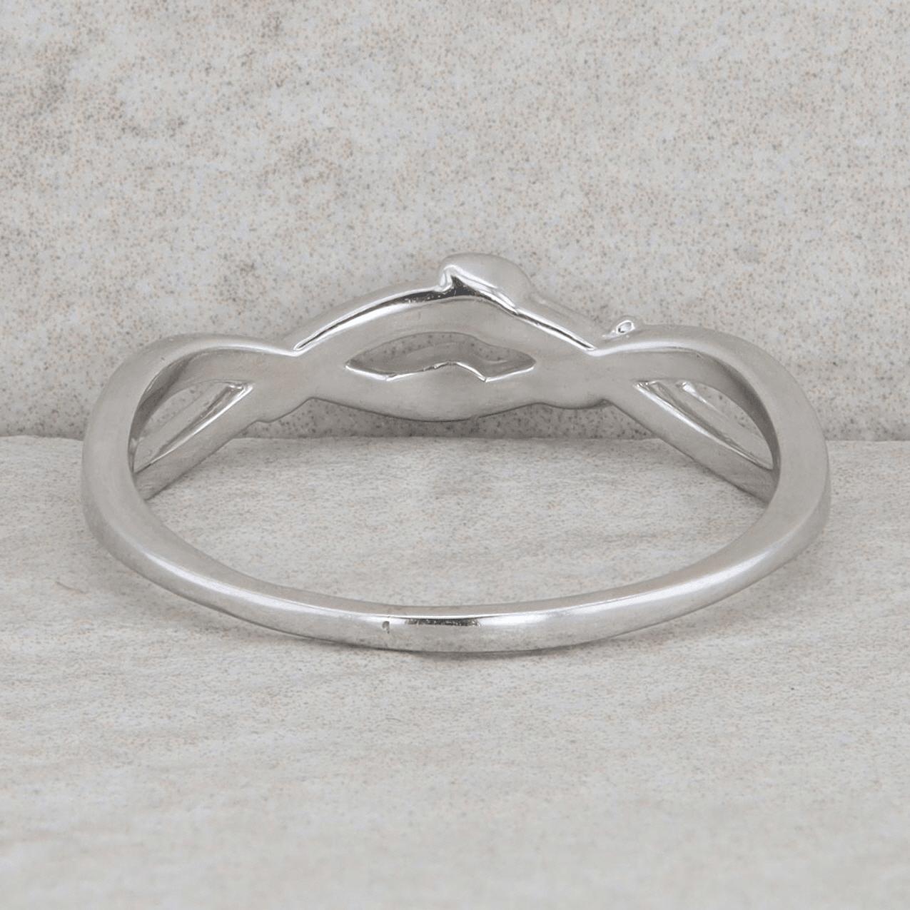 14k White Gold Twisted Leaf Style Ring 2.70g