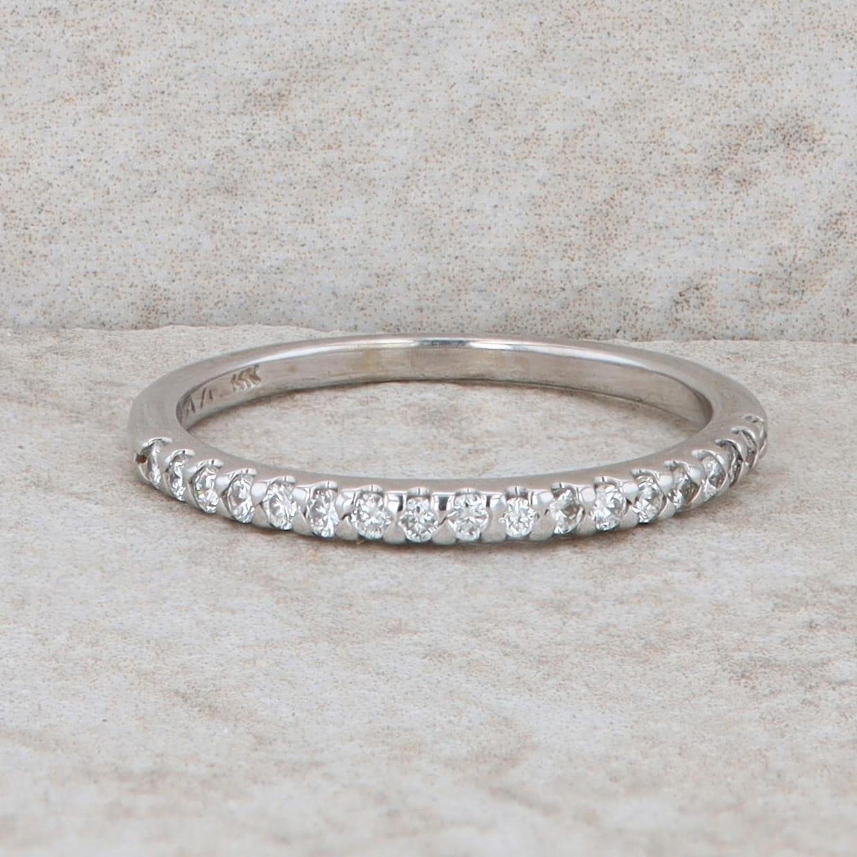 14k White Gold Diamond Shared Prong Band