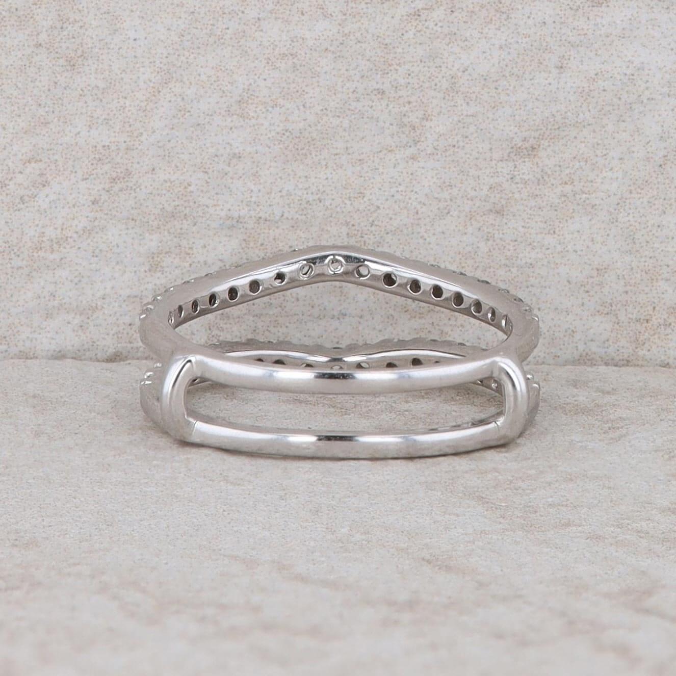 14k White Gold Diamond Curved Enhancer Ring